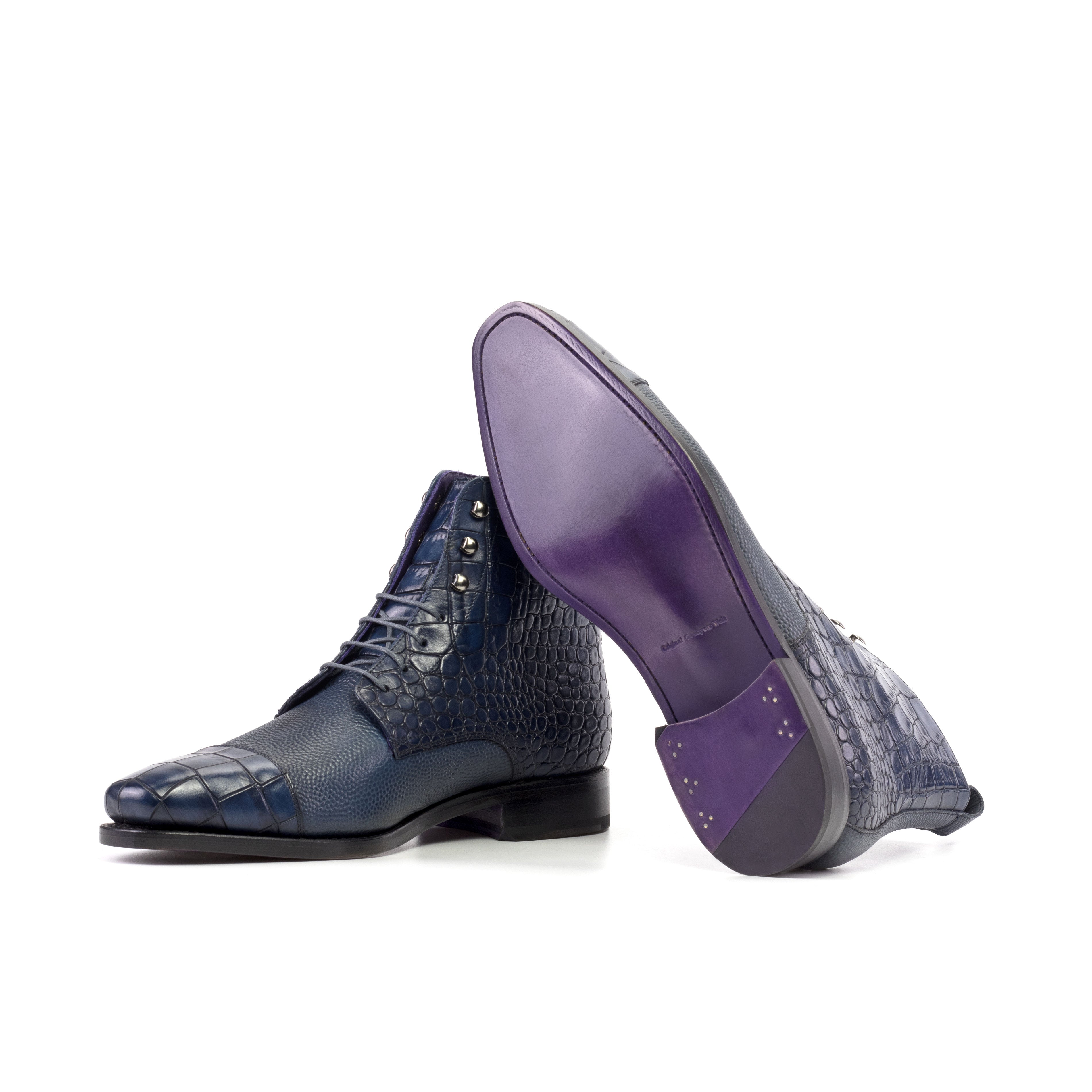 Monti - Crocodile print embossed boots for men