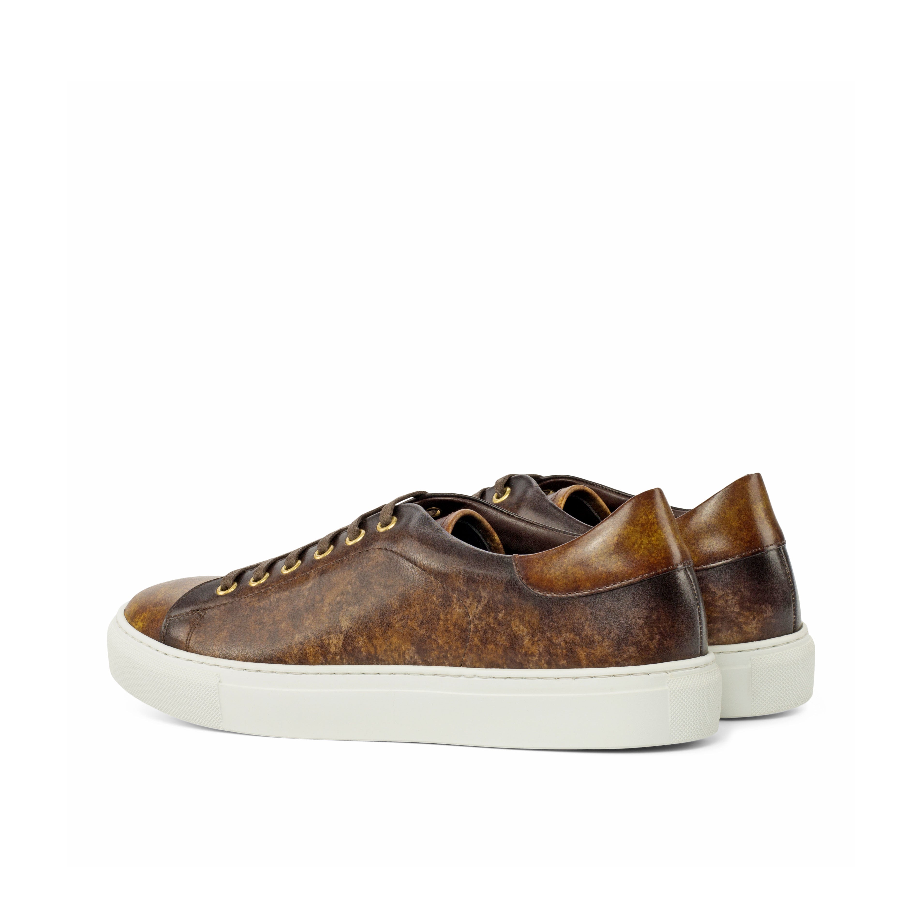 Dimaro - Brown Men's Hand-Painted Italian Dress Sneakers