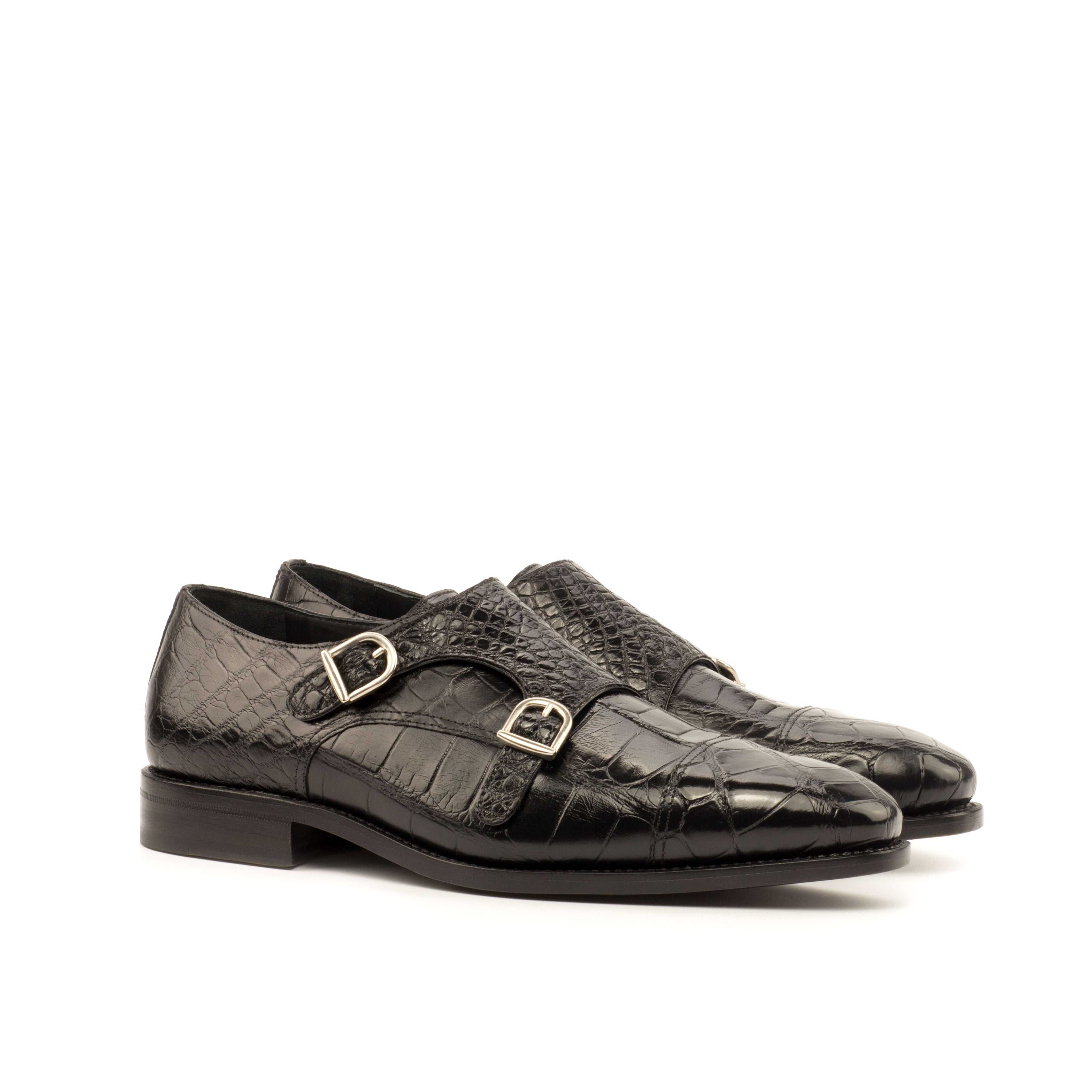 Sotica 4 - Genuine alligator leather Double monkstraps shoes