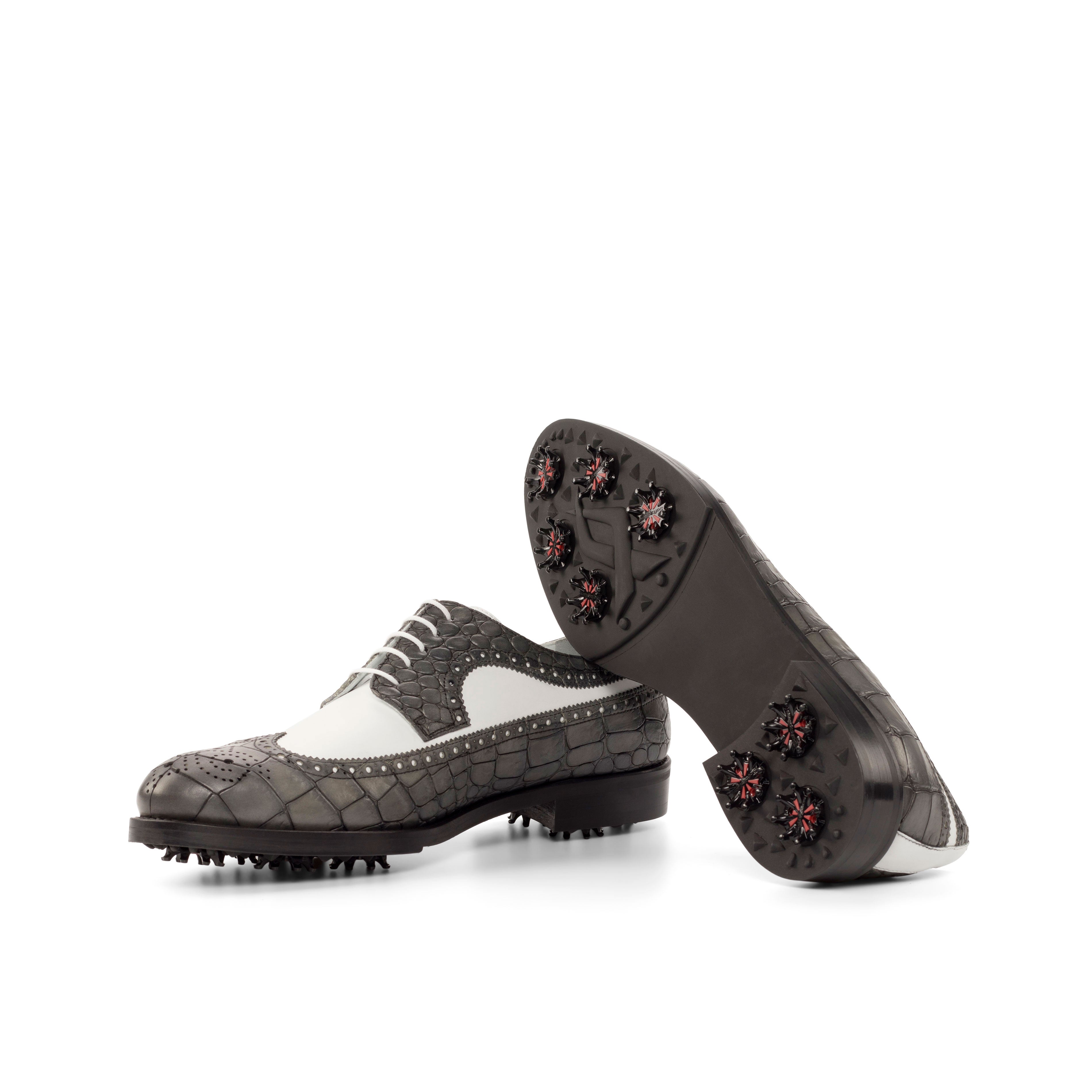 Opaline - crocodile embossed derby leather golf shoes
