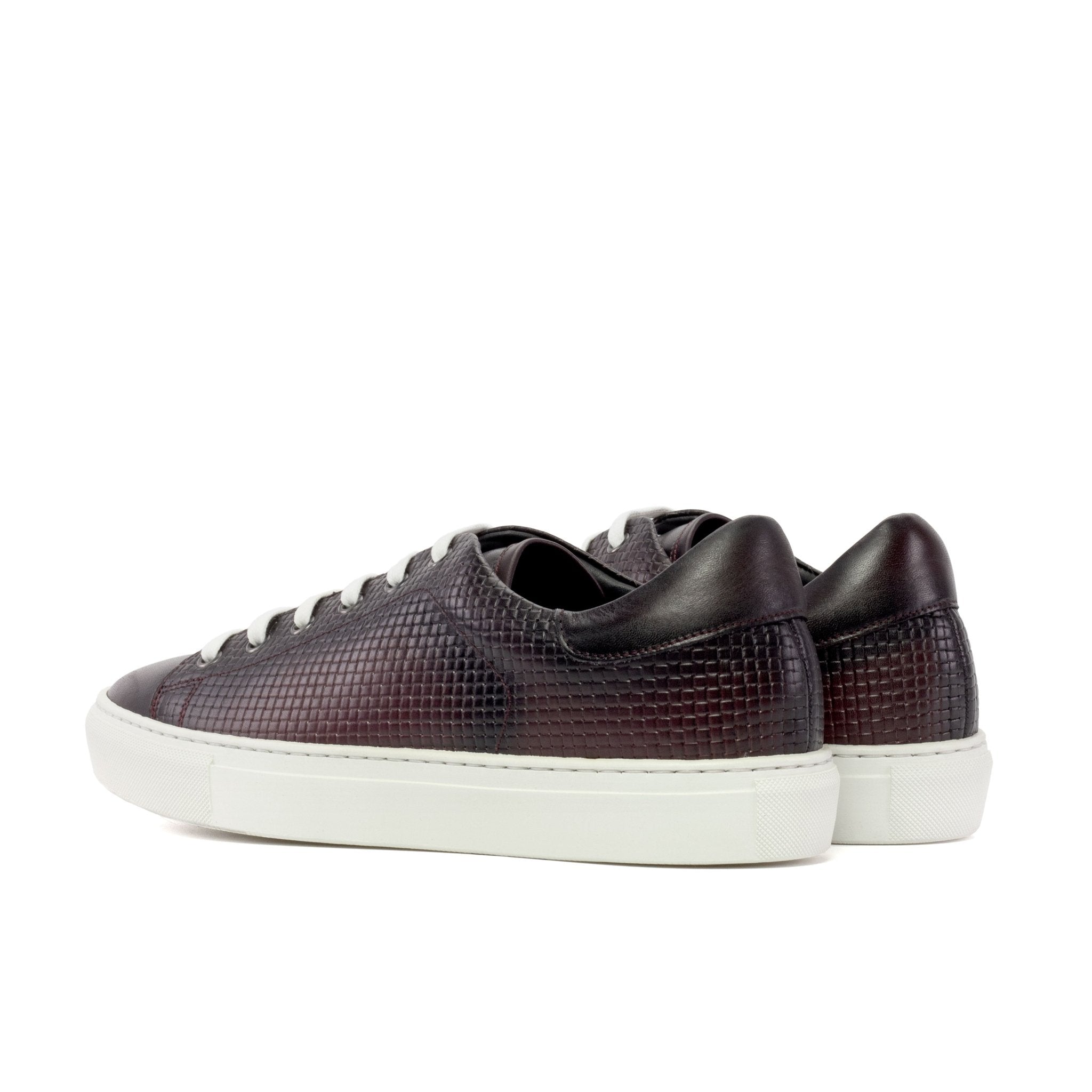 Nila - Burgundy leather dress sneakers for men