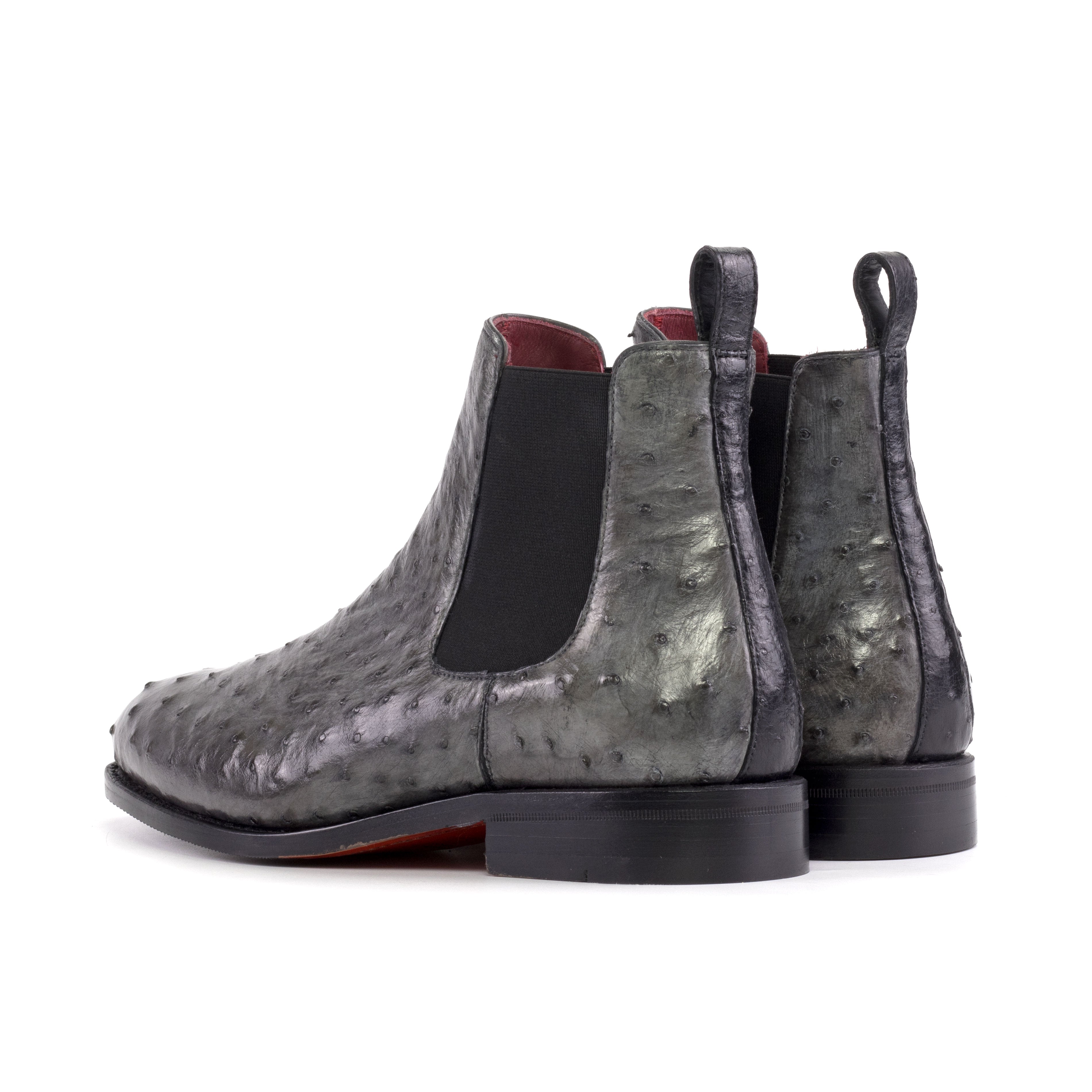 lupan - Ostrich Skin Chelsea Boots for men