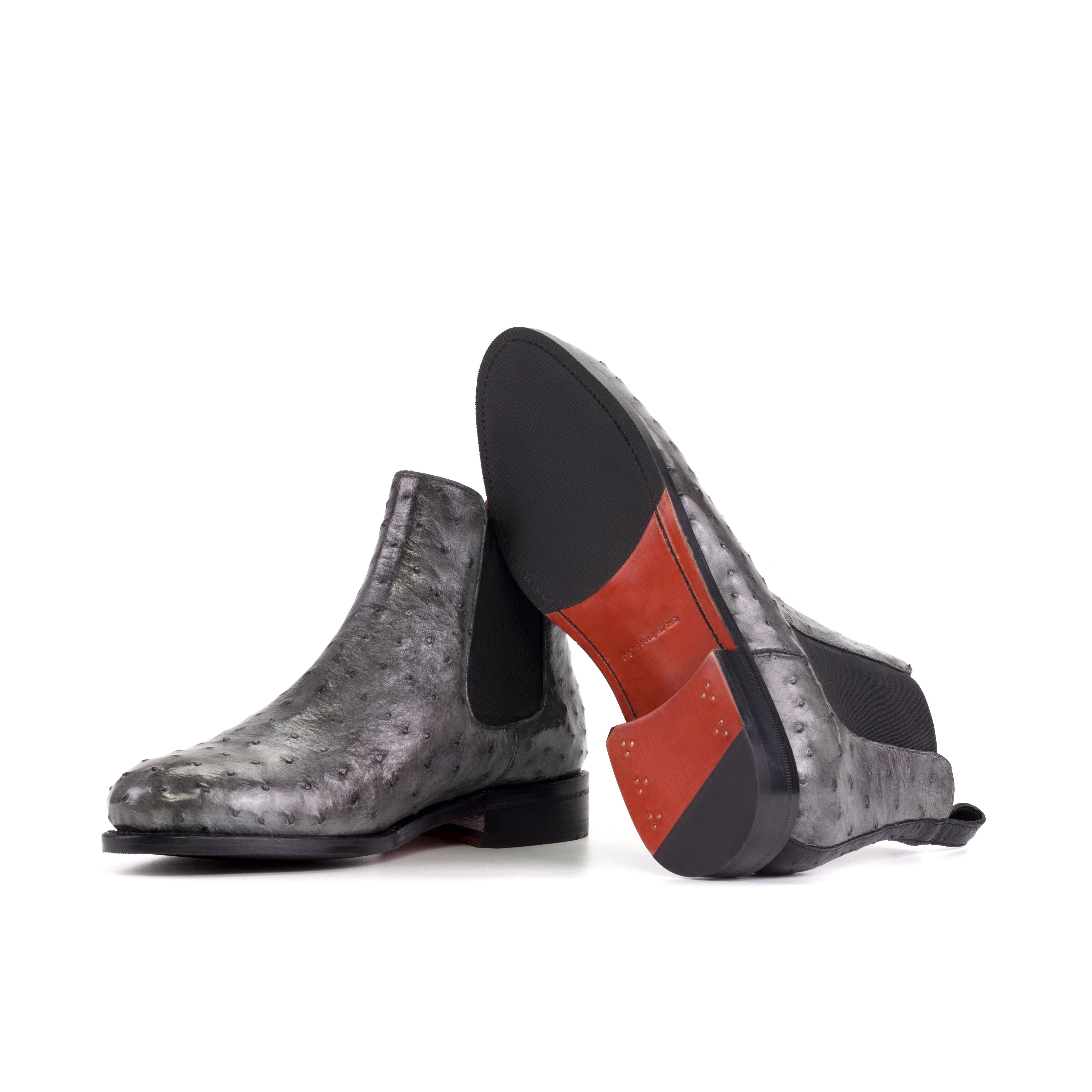 lupan - Ostrich Skin Chelsea Boots for men