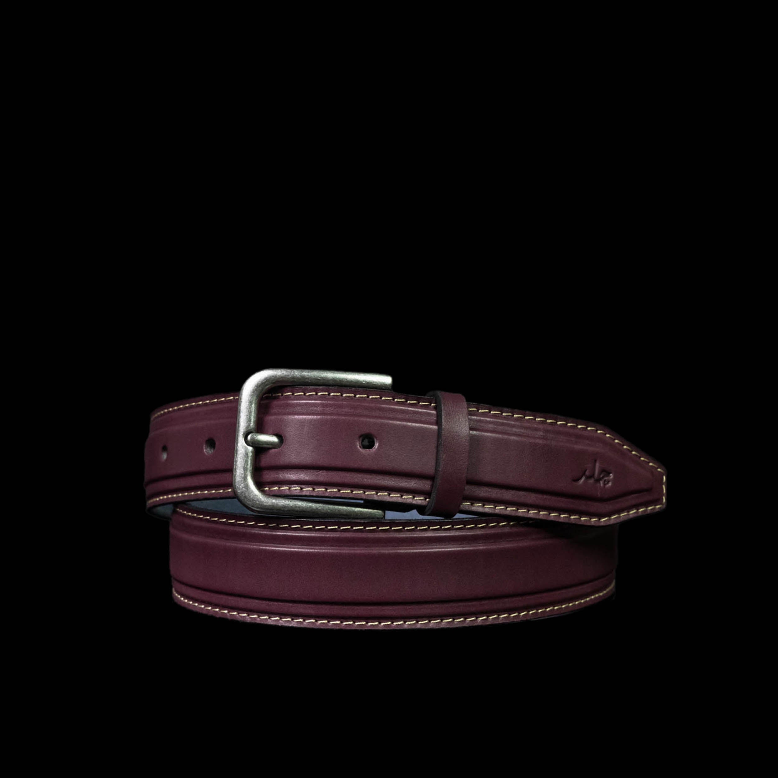 Aero Feather Edge Burgandy - Hand Made Men's Leather Belt