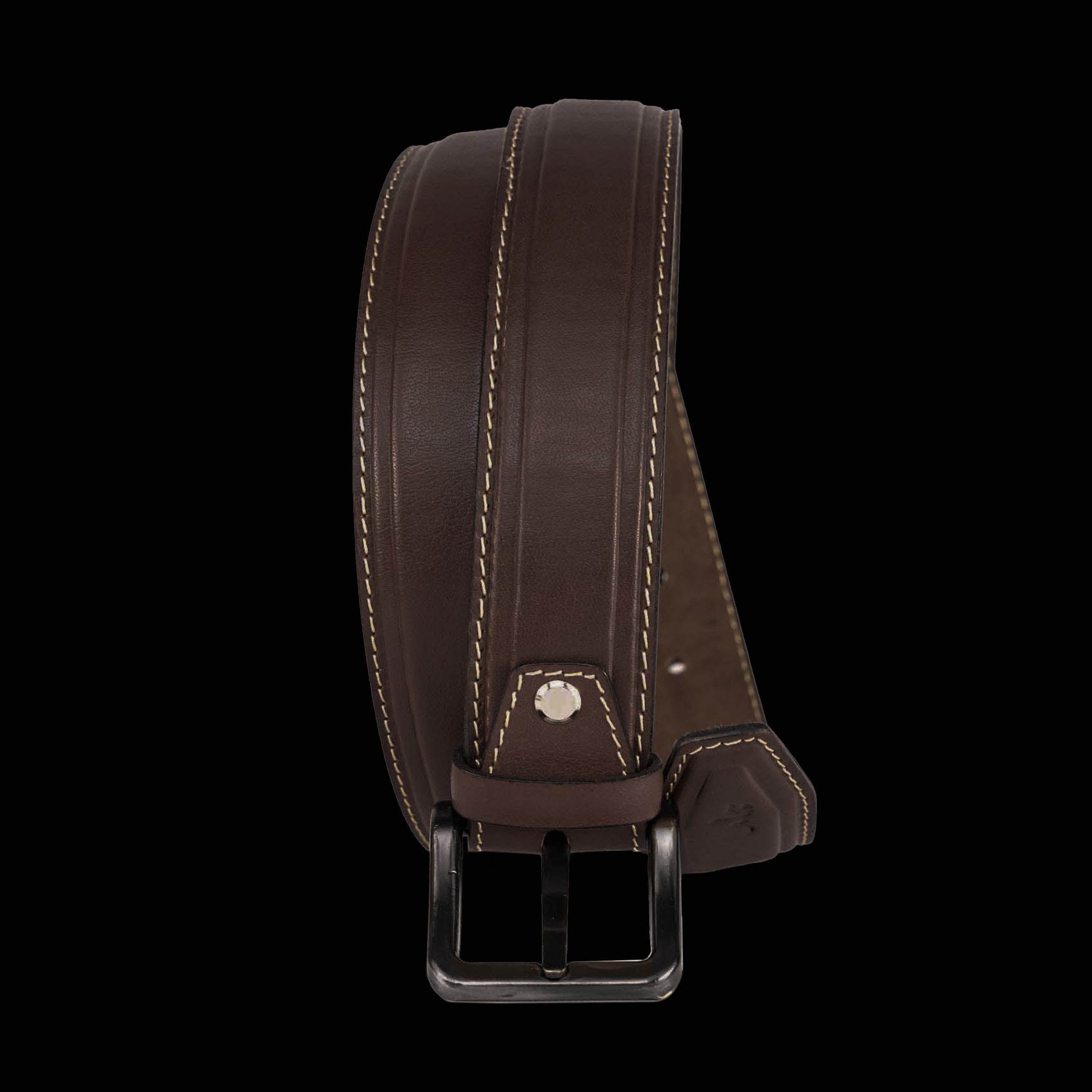 Aero Feather Edge Dark Brown - Hand Made Men's Leather Belt