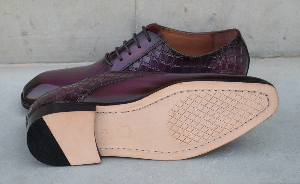 Alonzo Greyson Hand-Patina Wholecut Leather Dress Shoes - Premium Argentinian Sole
