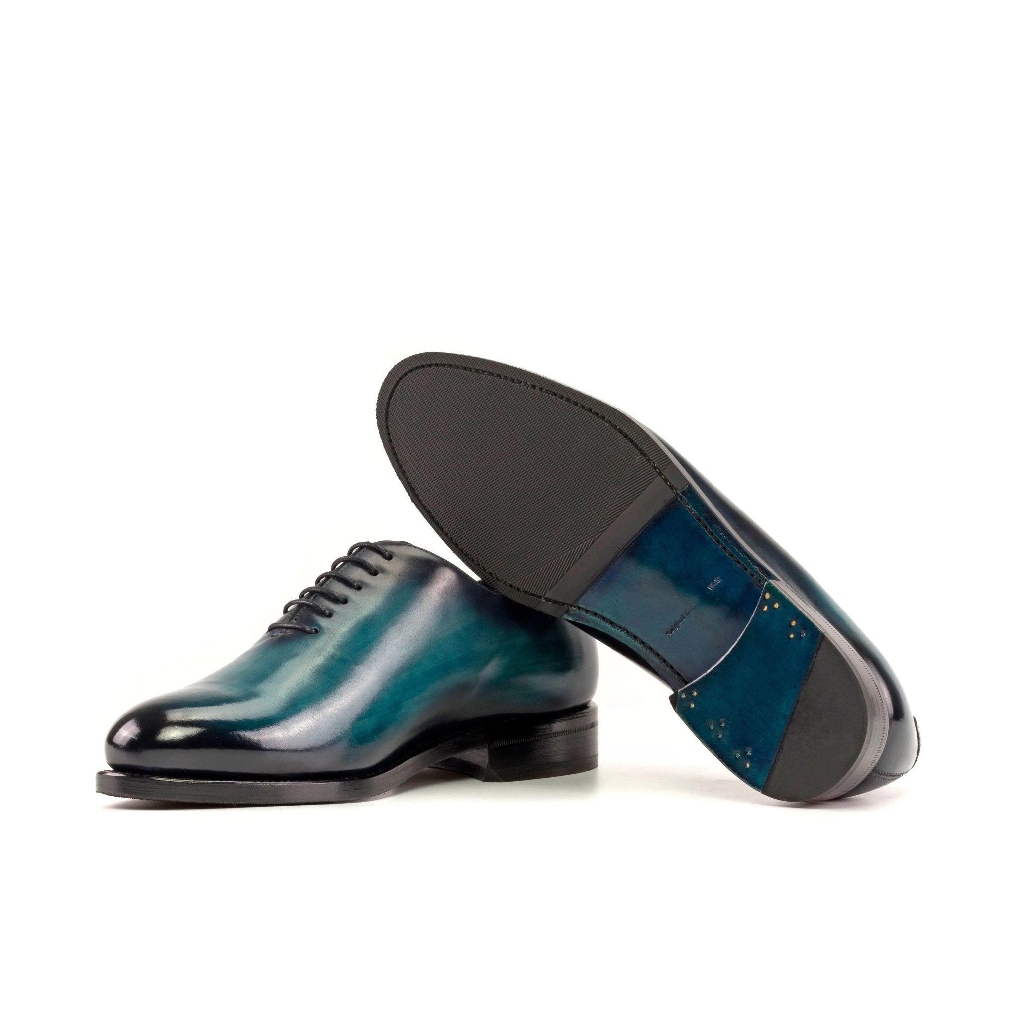 Polano Navy - Leather patina wholecut oxford dress shoes