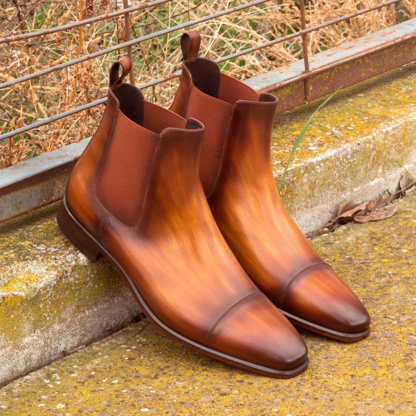 Lomaza- Red bottoms boot, Hand-Painted Chelsea Boot for men