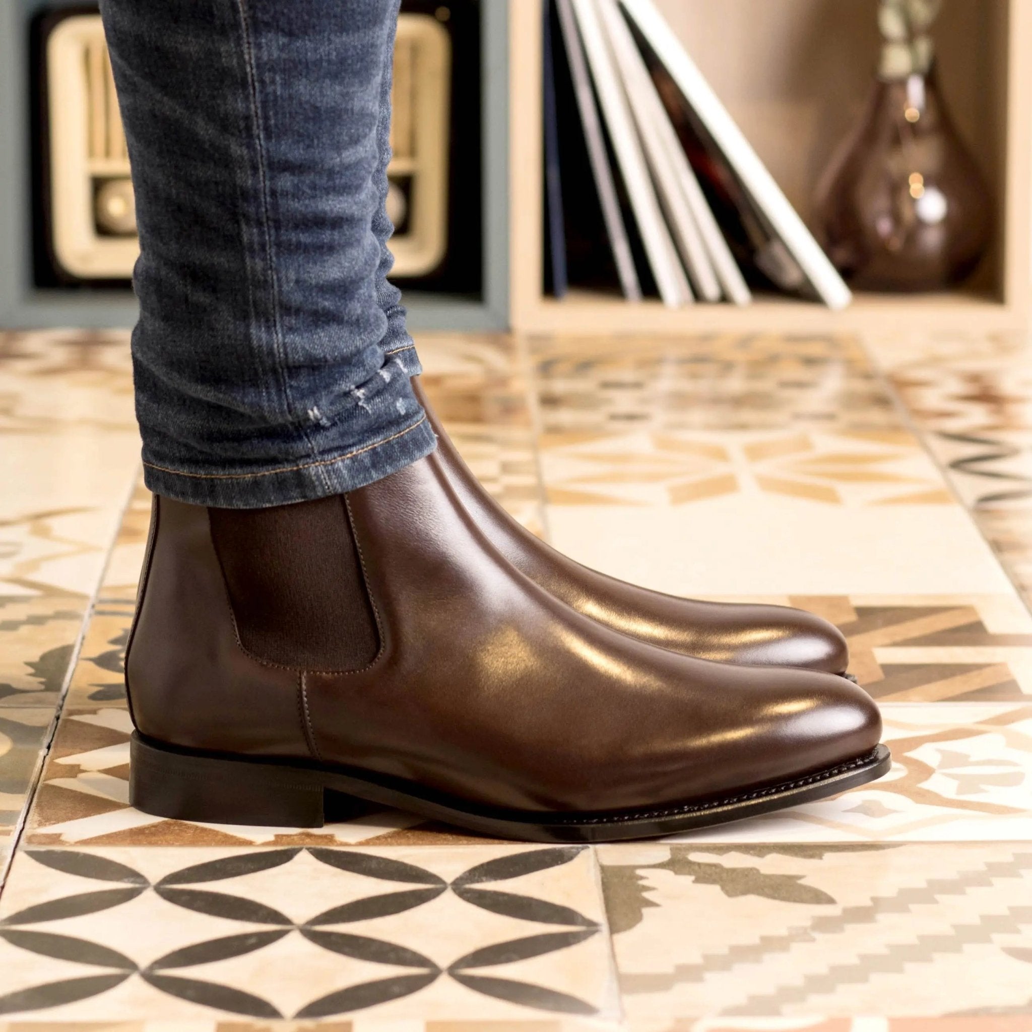 Brianza2 - Dark Brown Men's Leather Chelsea Boots