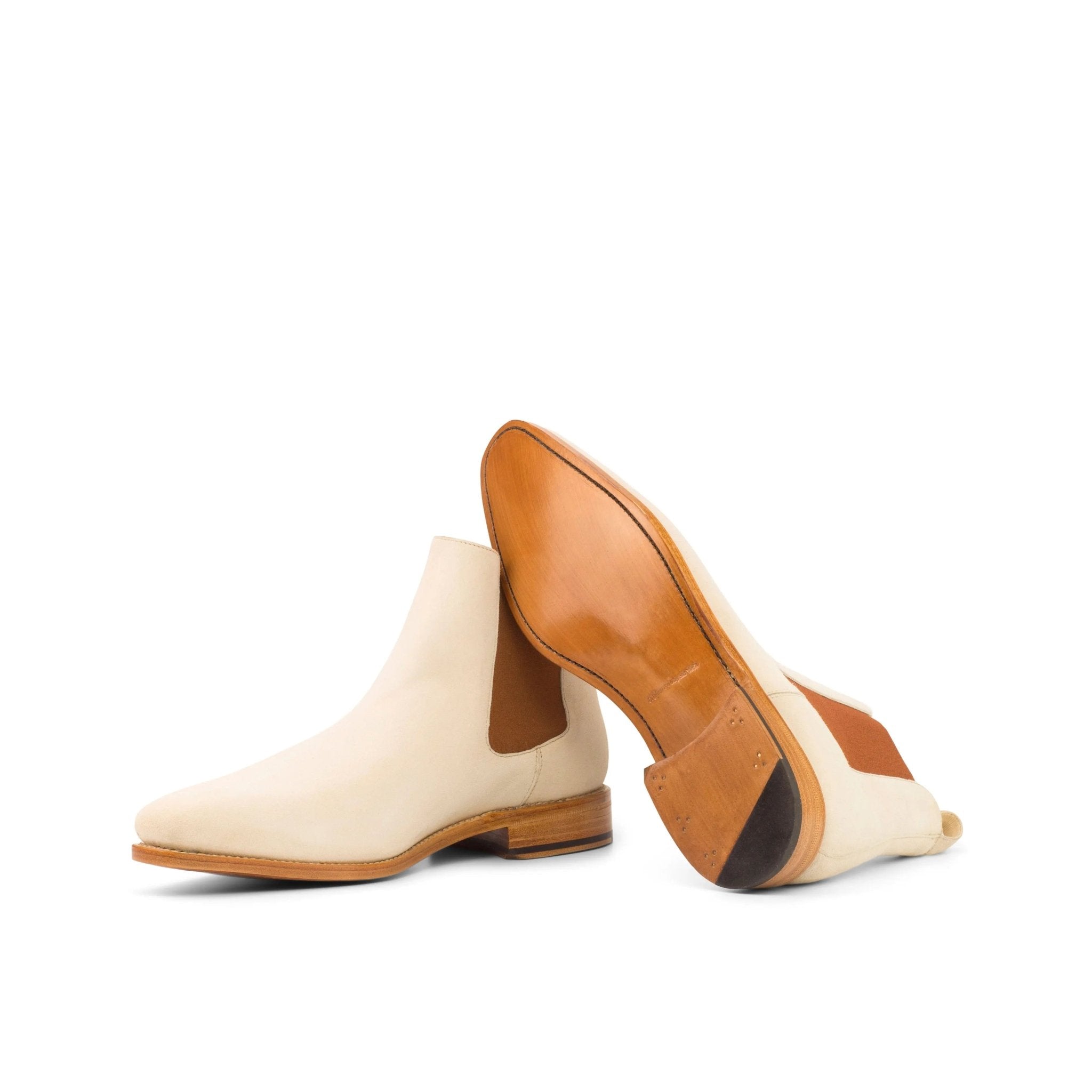 Brianza - Men's Luxury Ivory/white Suede Chelsea Boot