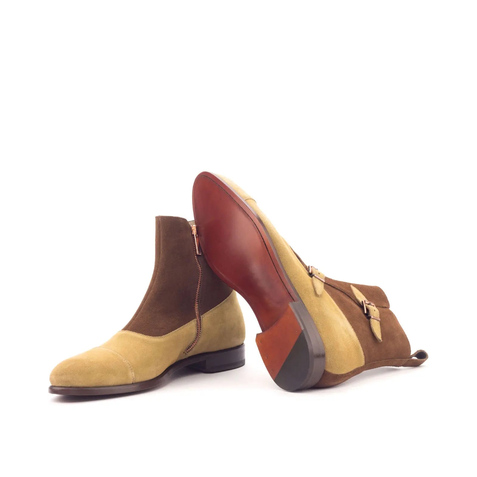 Varium3 - Two tone in Camel & Brown Men's Lux Suede Buckle Boot