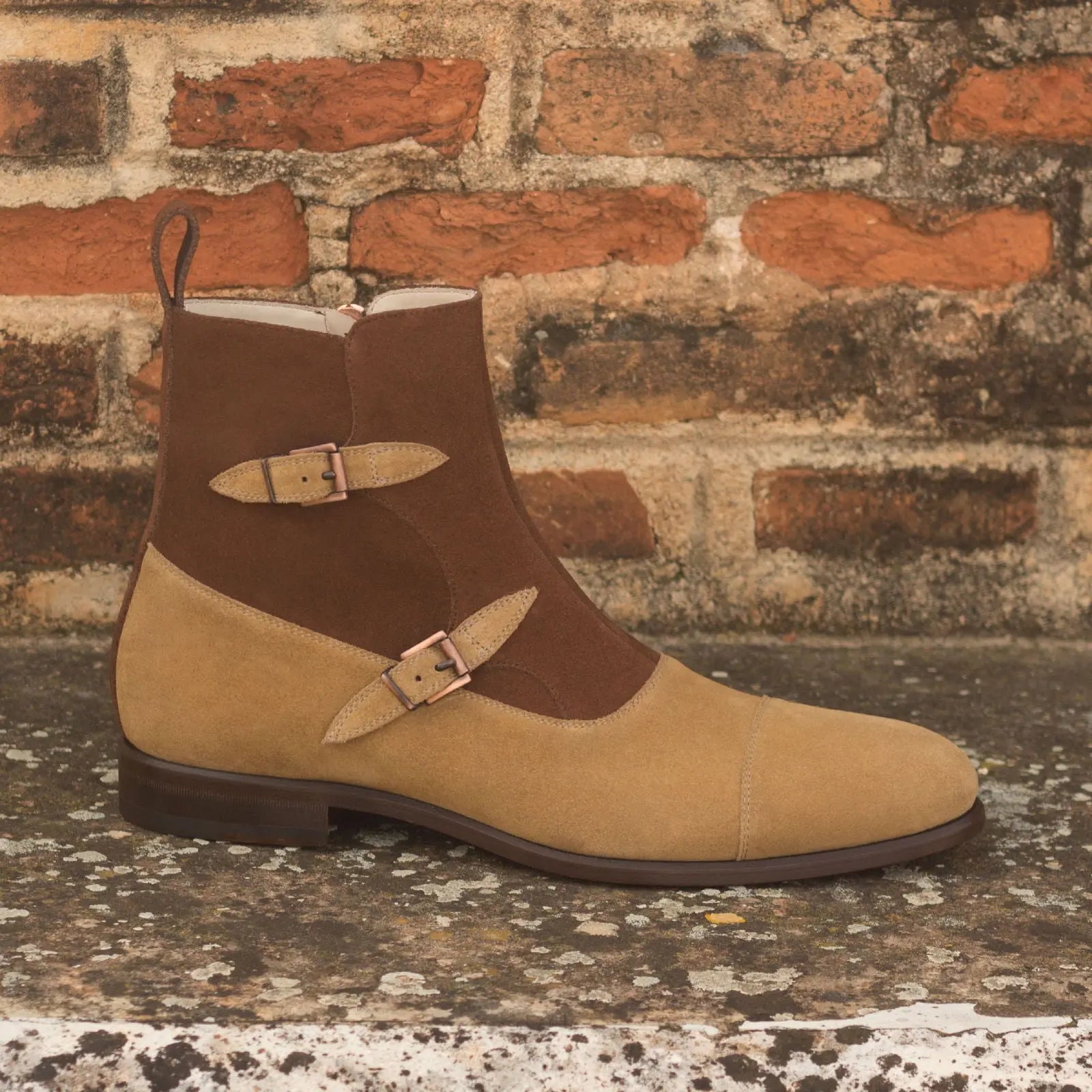 Varium3 - Two tone in Camel & Brown Men's Lux Suede Buckle Boot
