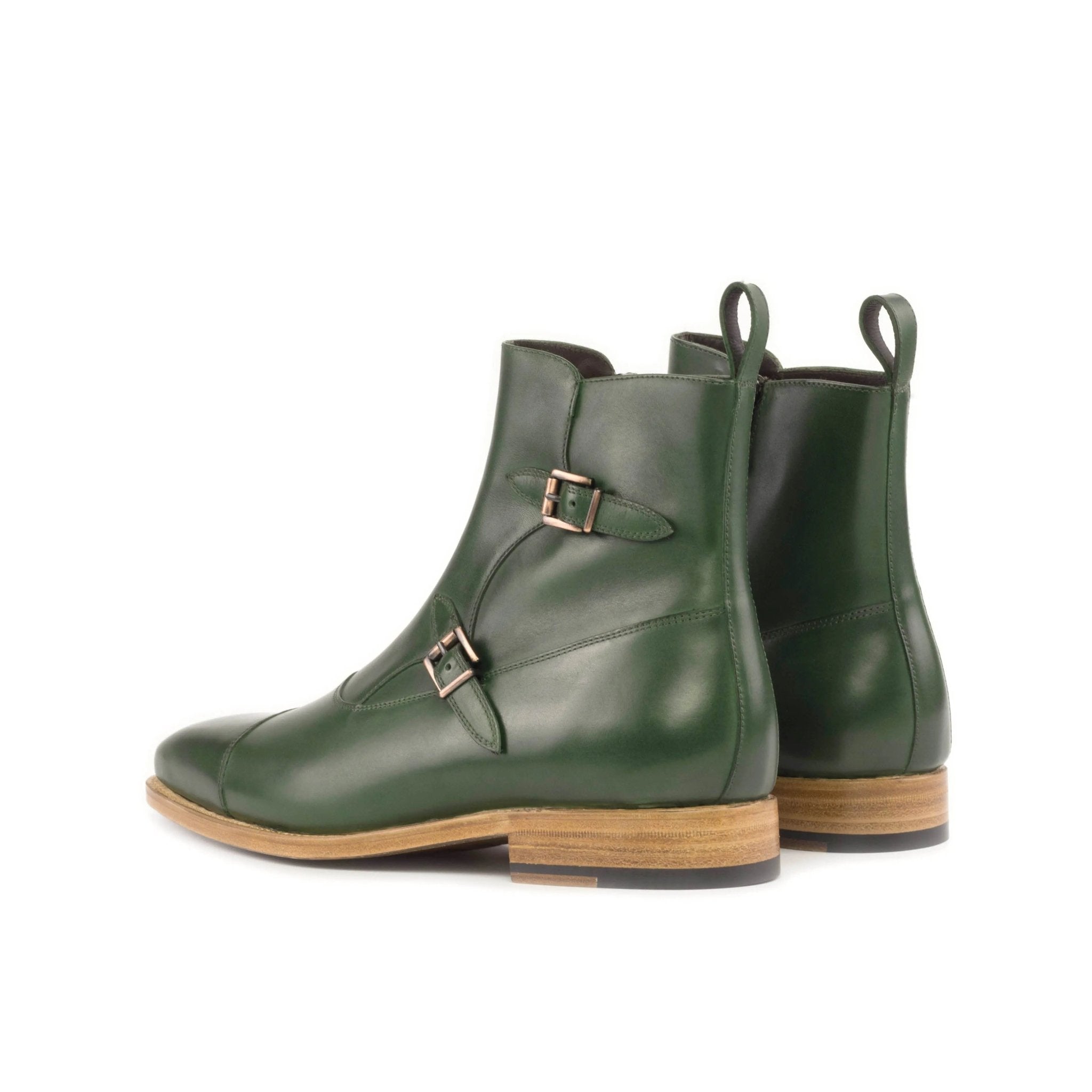 Varium - Forest Green Men's Italian Leather Buckle Boot