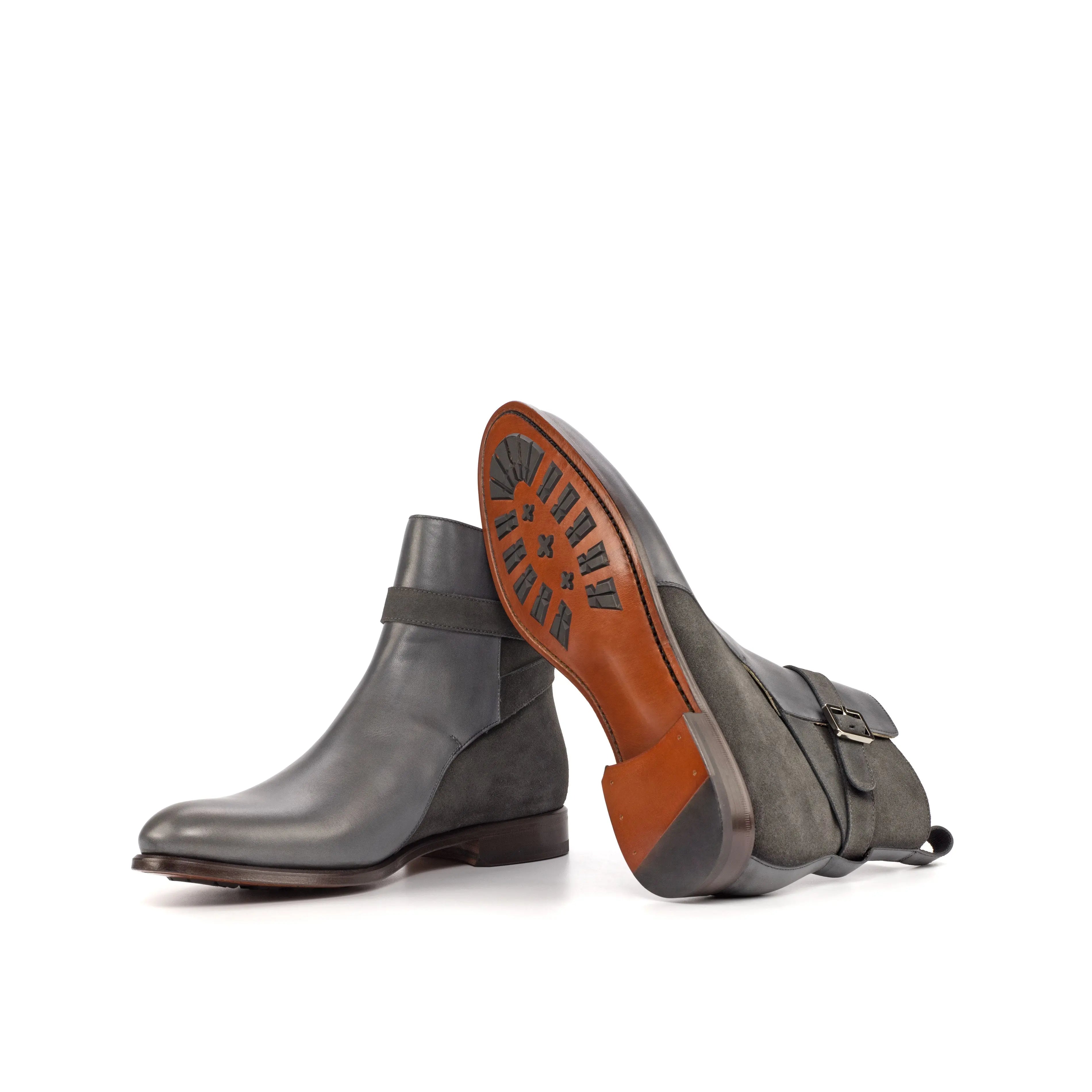 Pacinala - Grey Men's Lux Suede & Leather Jodhpur Boot