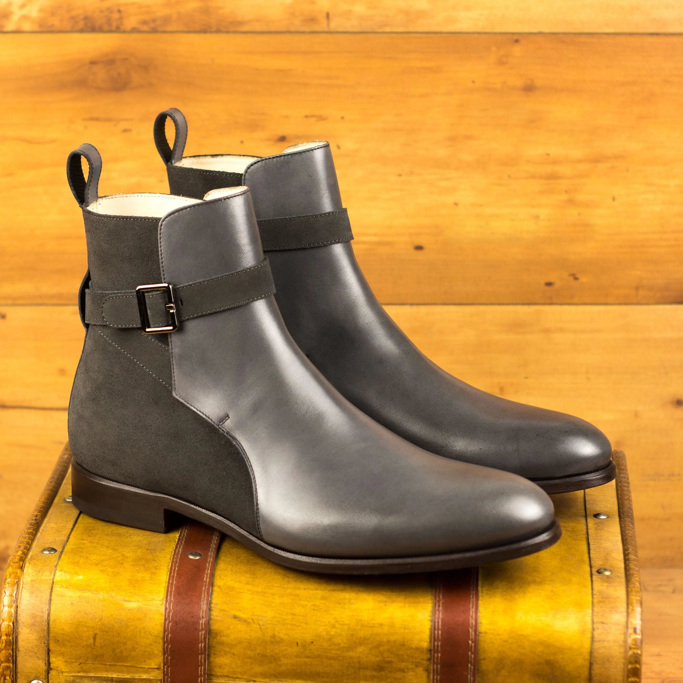 Pacinala - Grey Men's Lux Suede & Leather Jodhpur Boot