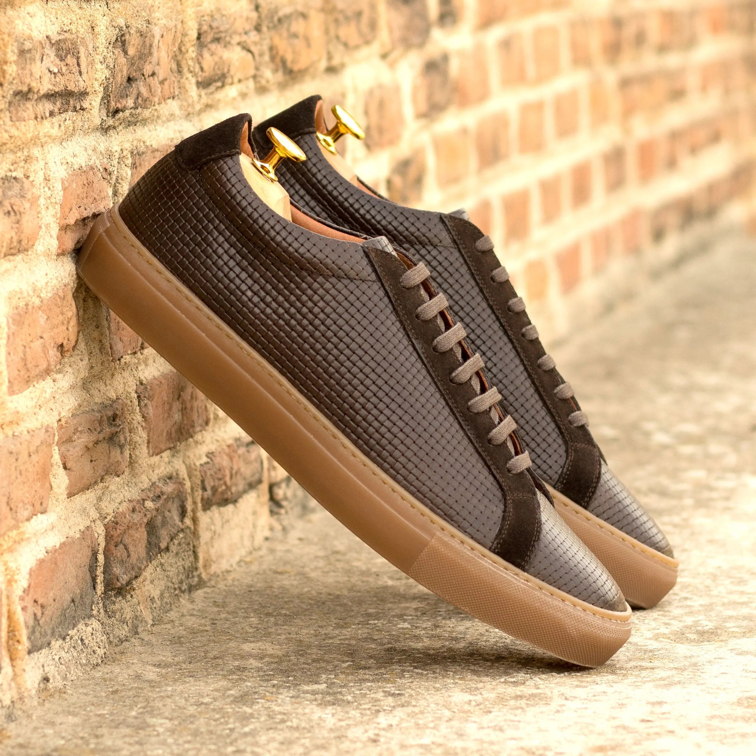 Volare - Dark Brown Men's Lux Suede Dress Sneakers
