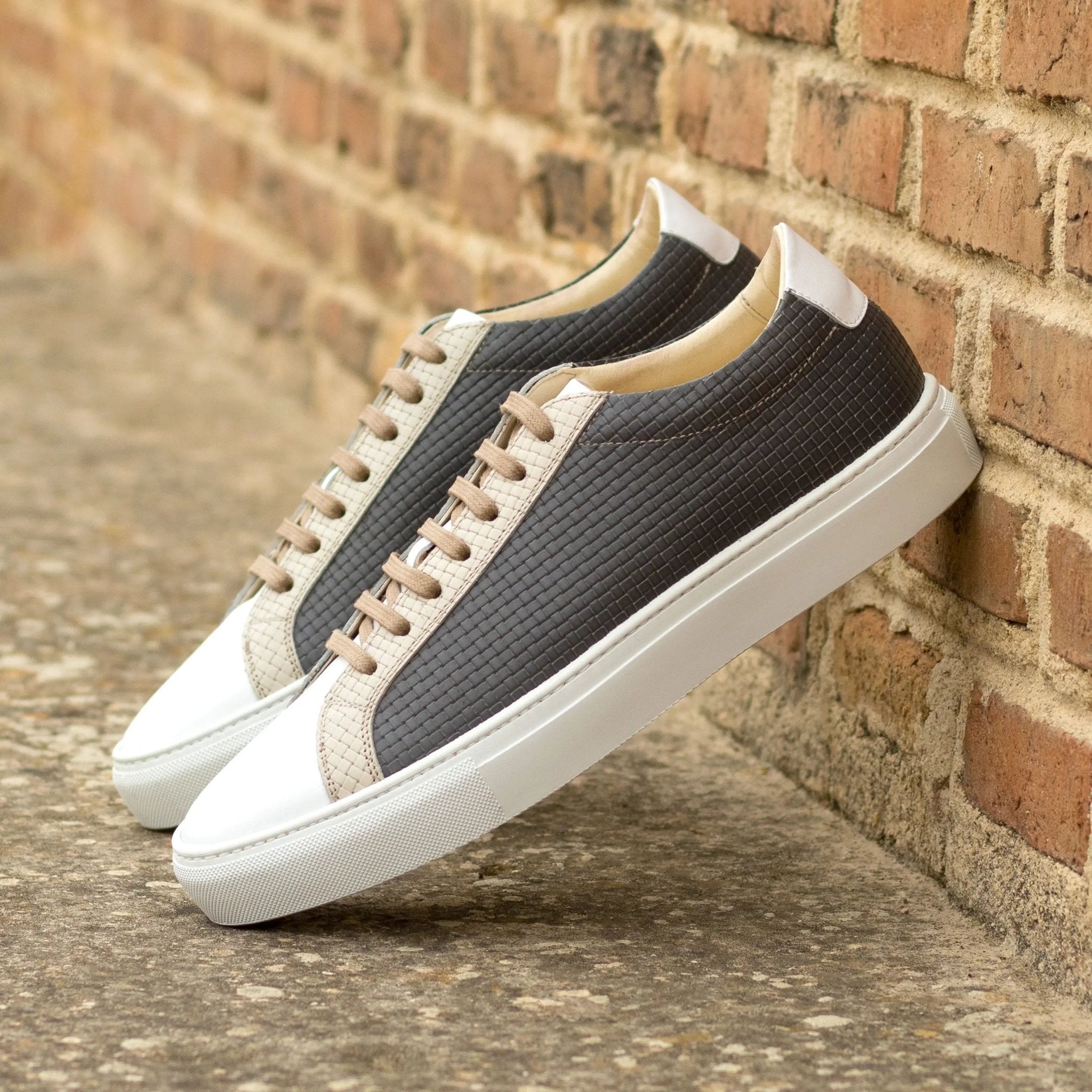 Volare - Grey / Nude / White Men's Leather Dress Sneakers