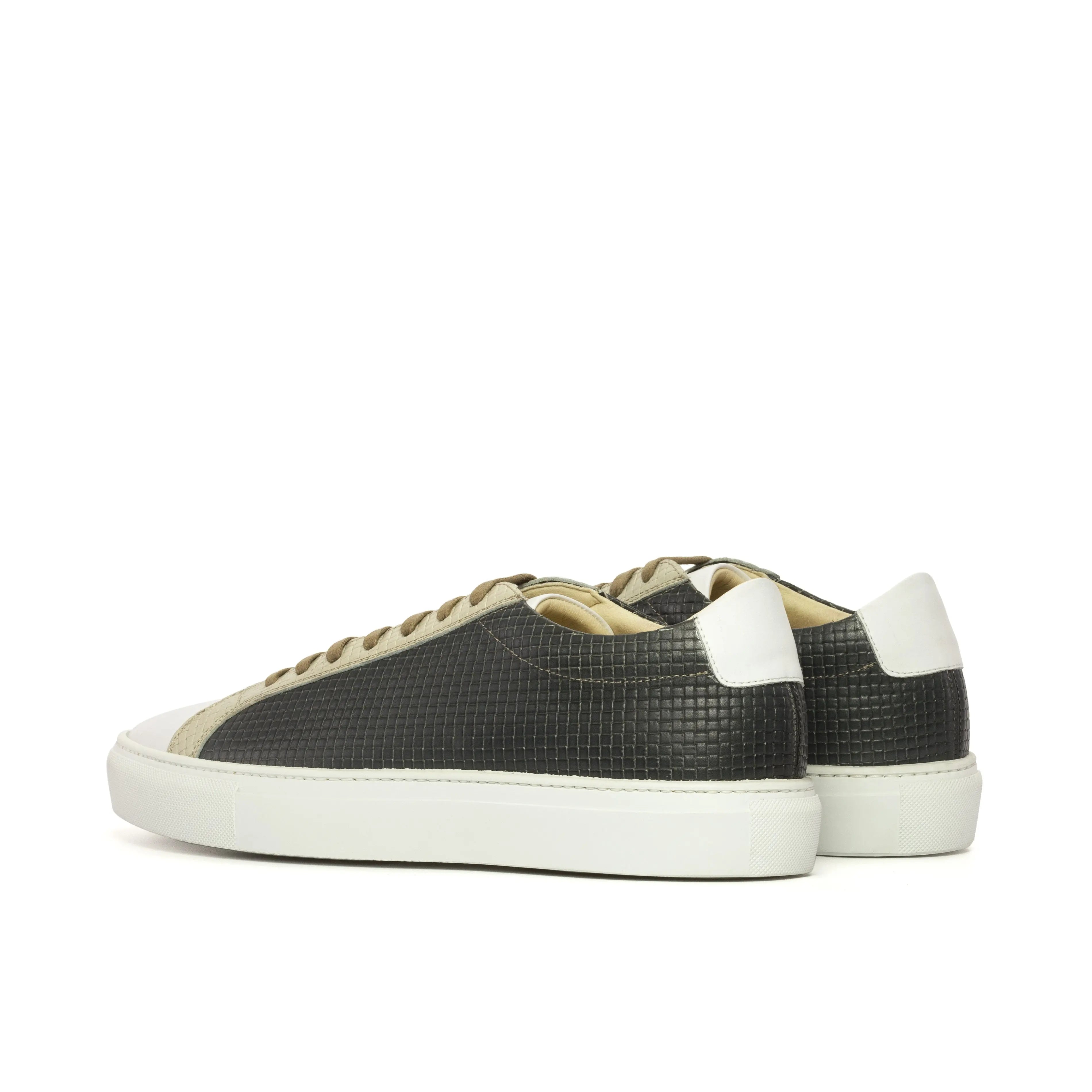 Volare - Grey / Nude / White Men's Italian Leather Dress Sneakers