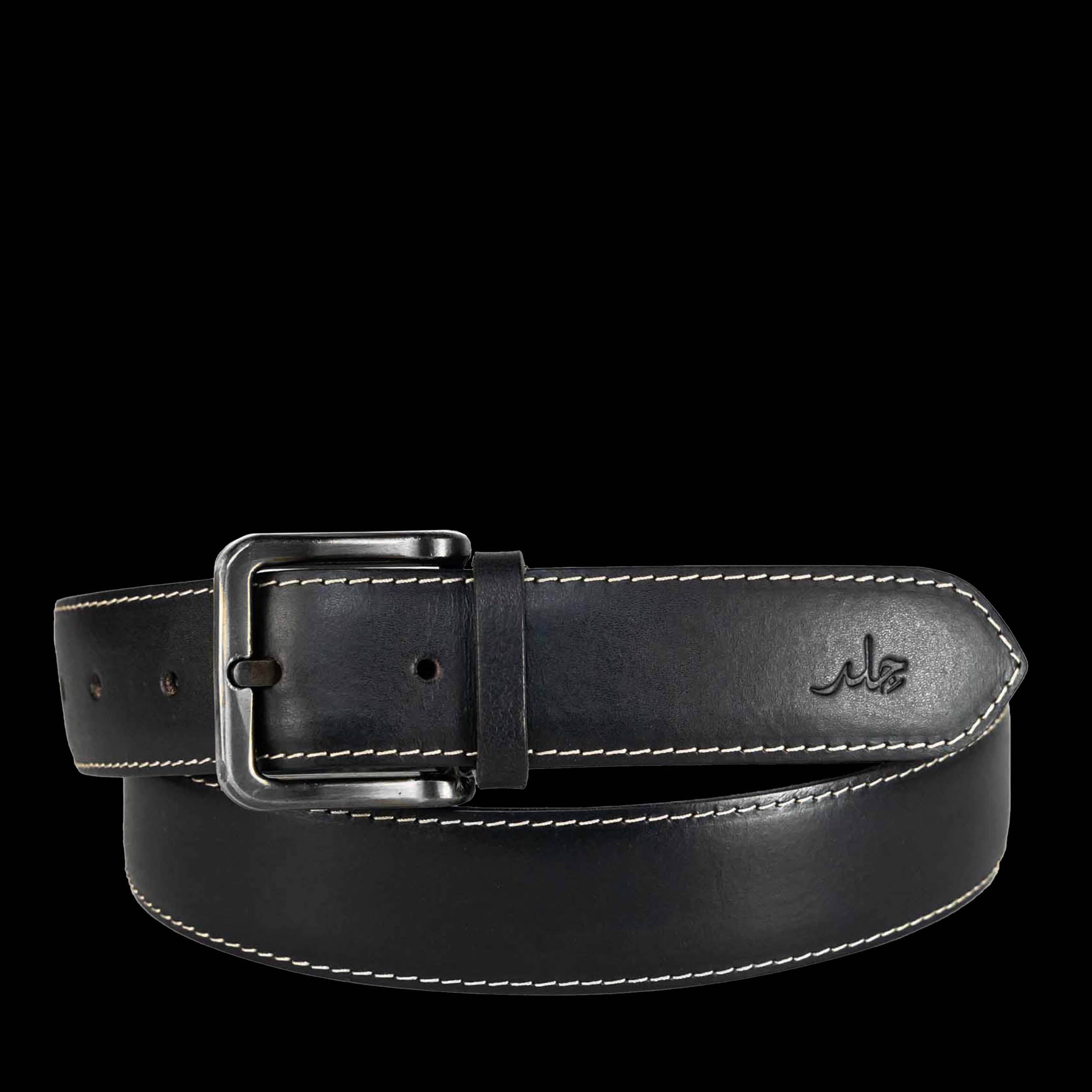 Feather Edge Black - Leather Belt For Men