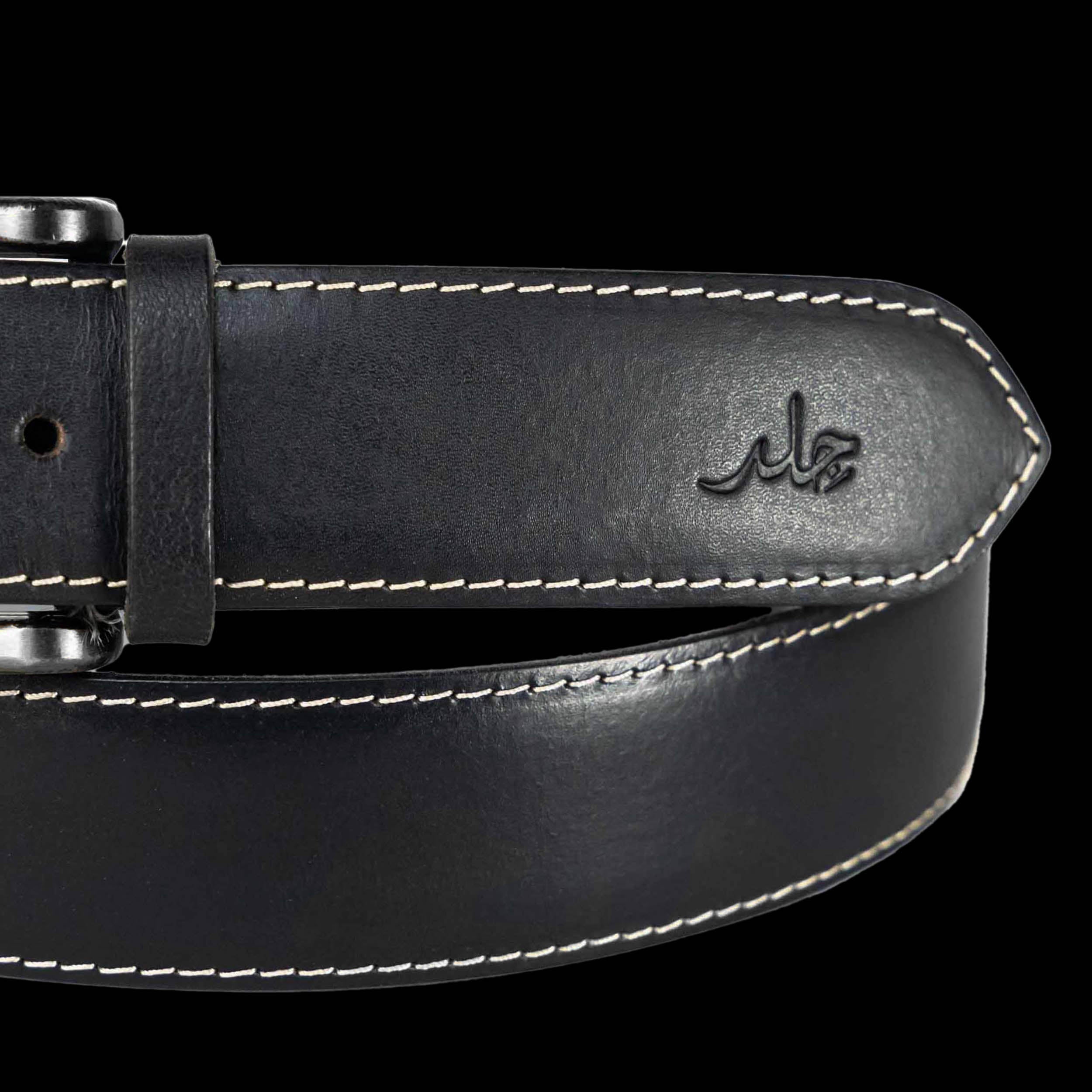 Feather Edge Black - Leather Belt For Men