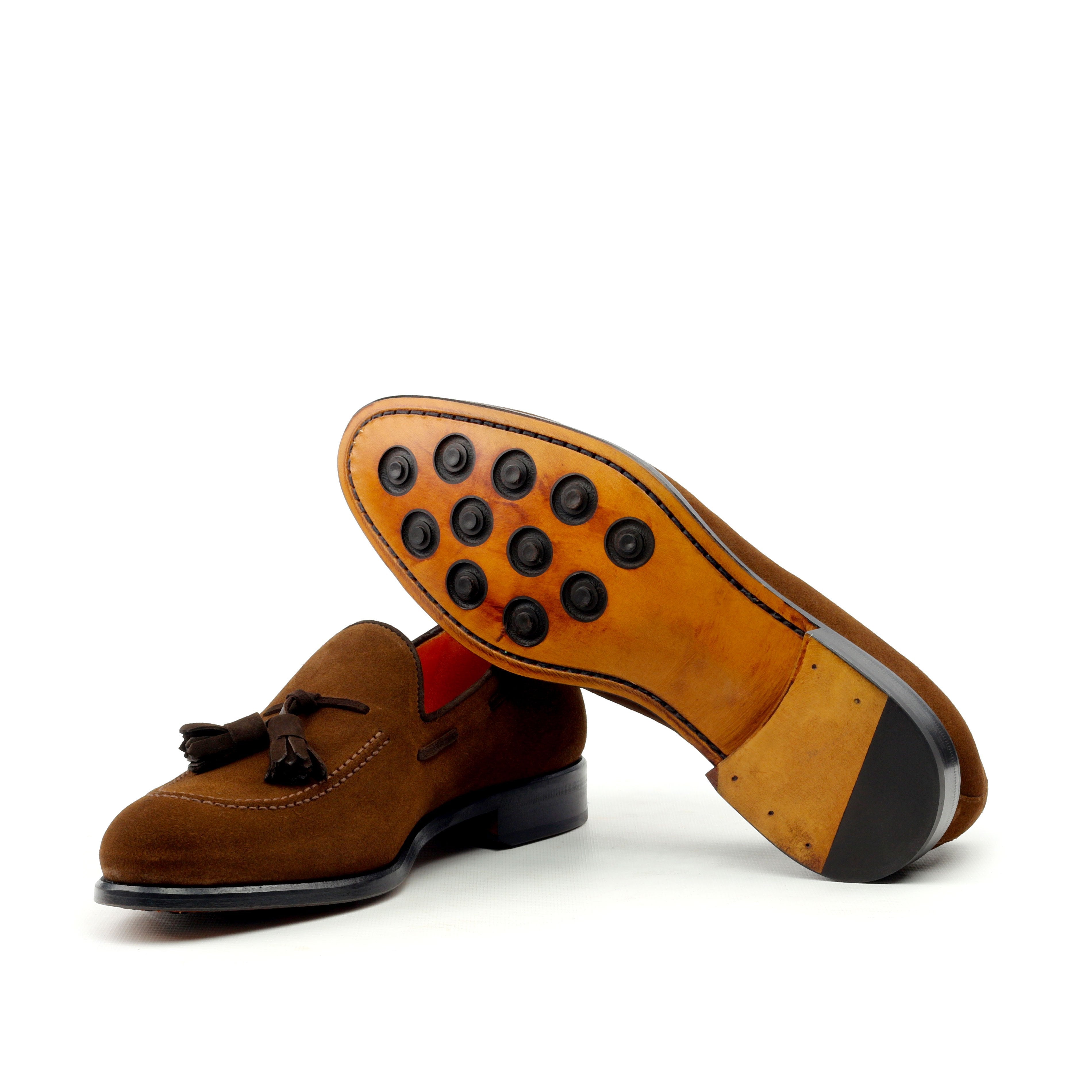 Rolan - Elegant Dark Brown Lux Suede Tassel Loafer. Big sizes available