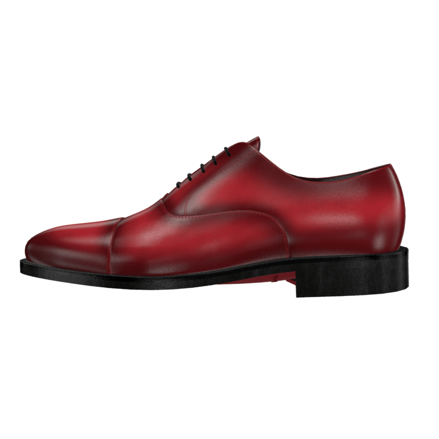 Red leather oxford shoes for men