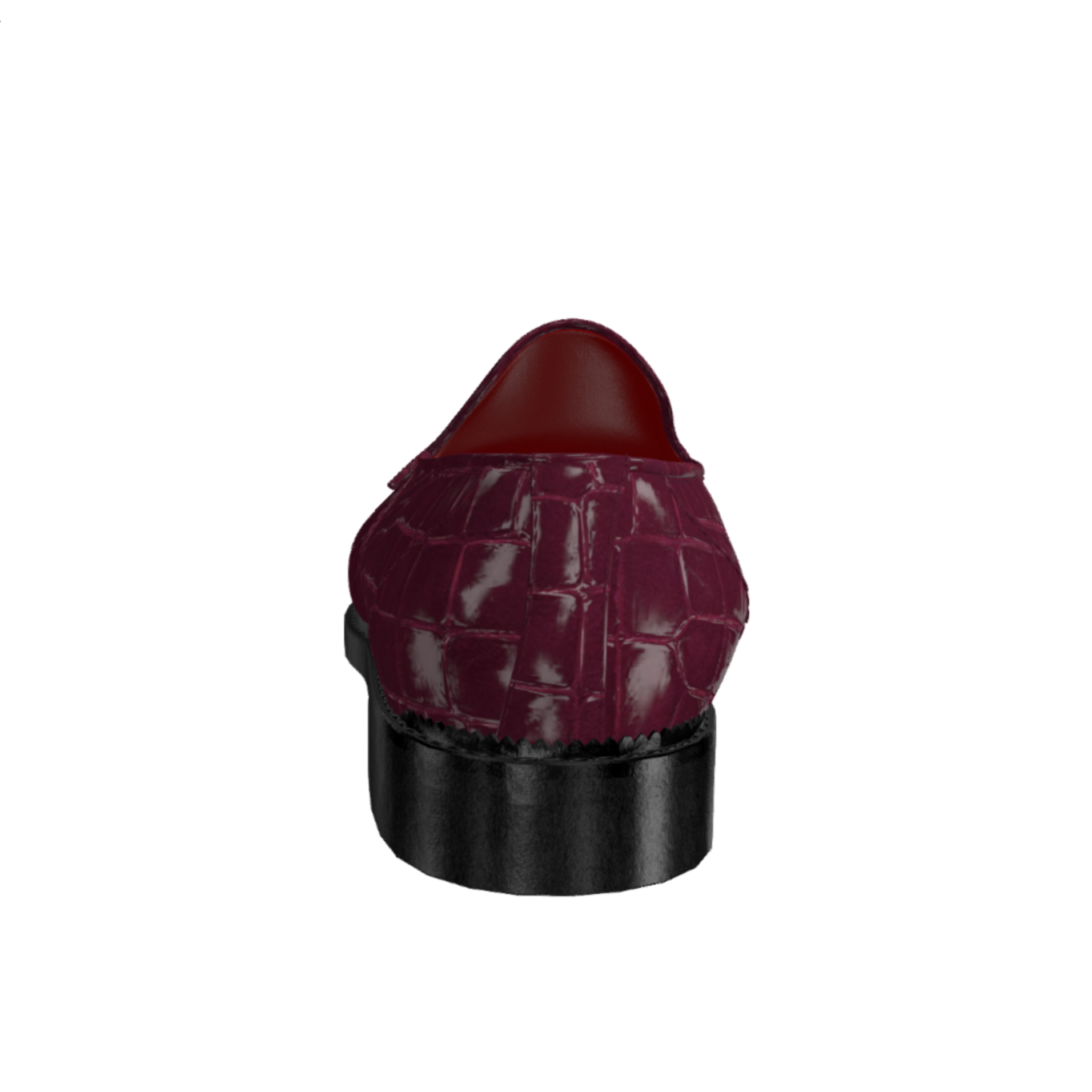 Arconya Real Exotic Crocodile skin red bottom burgundy loafers