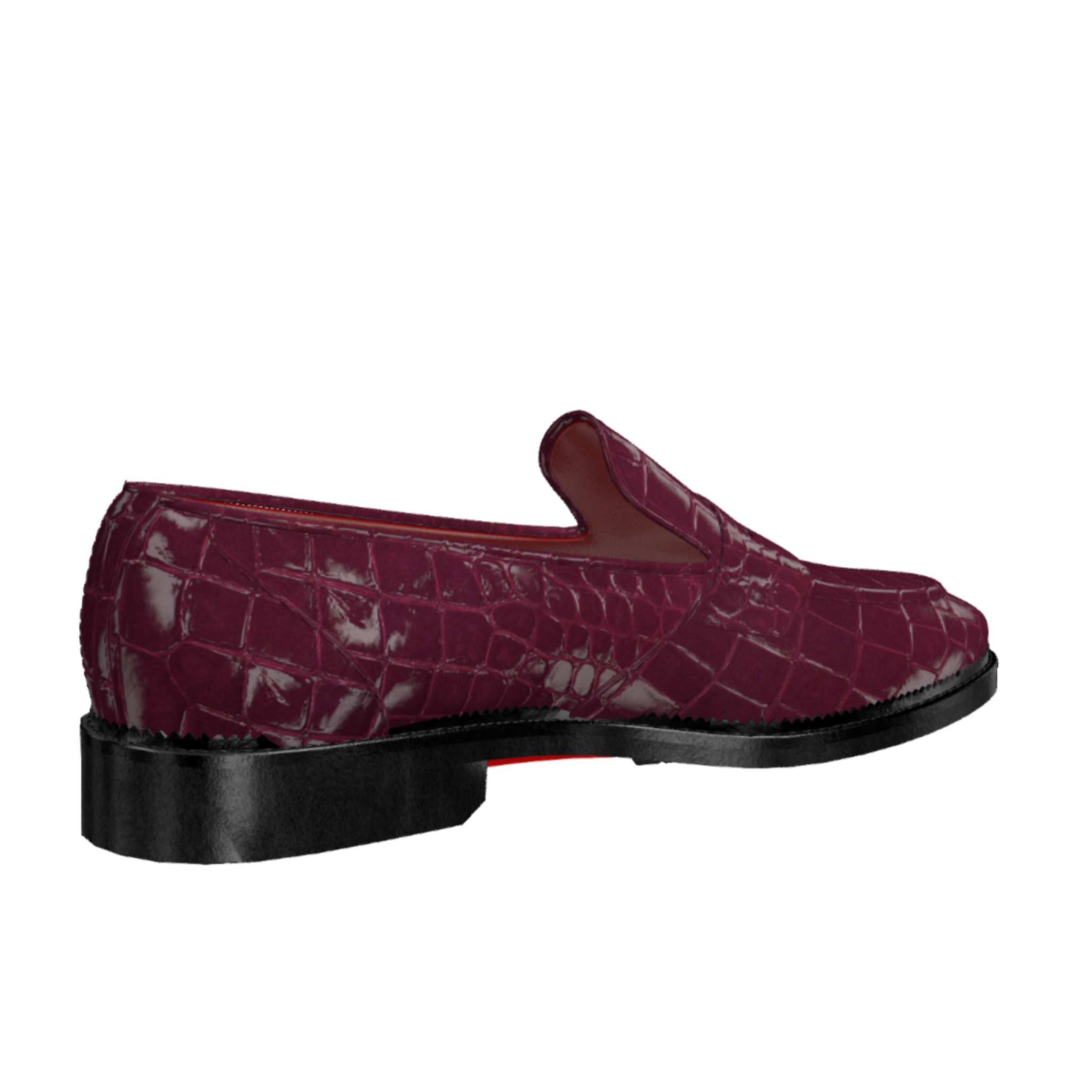 Dralyon - Real Exotic Crocodile skin leather red bottoms loafers