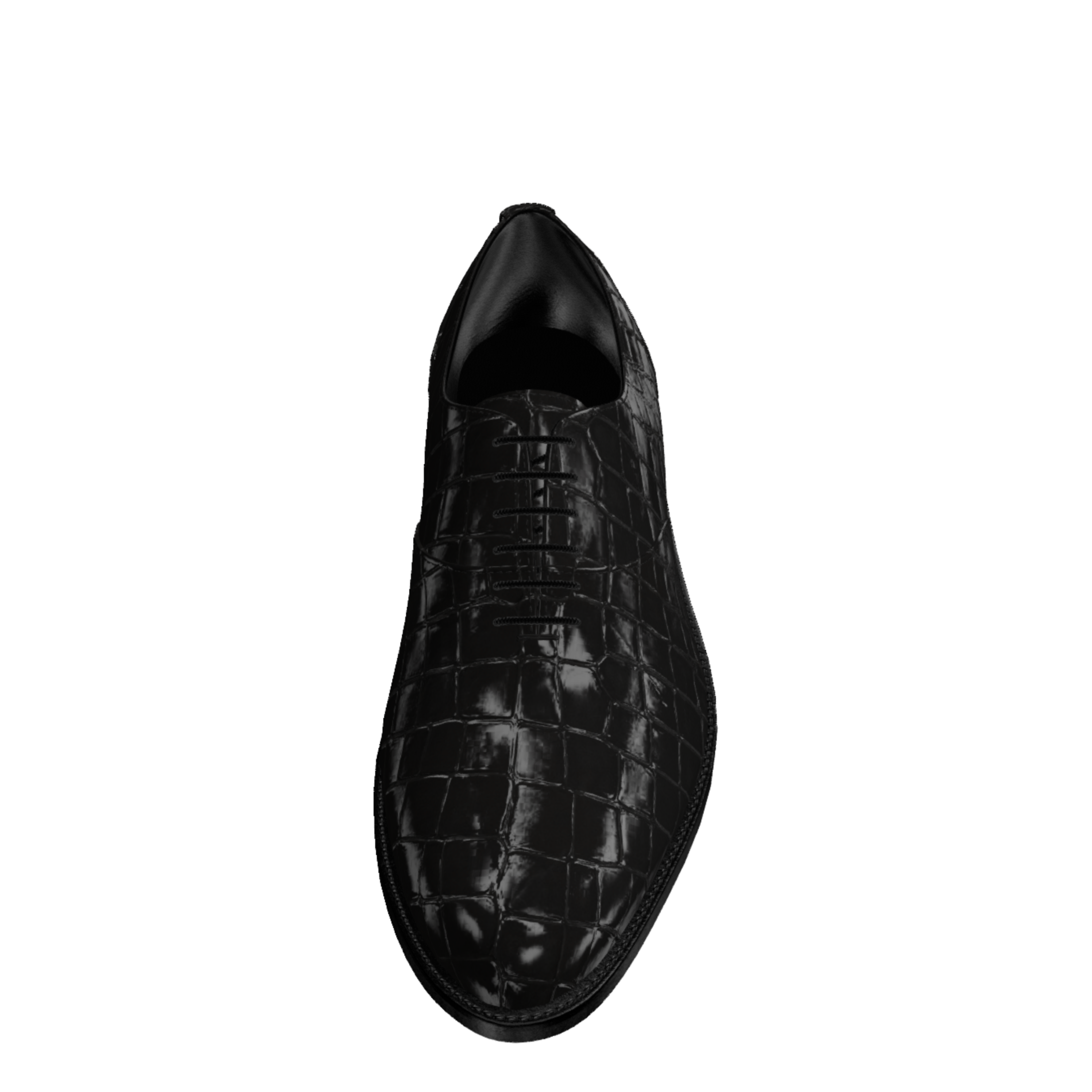 Black alligator skin leather shoe