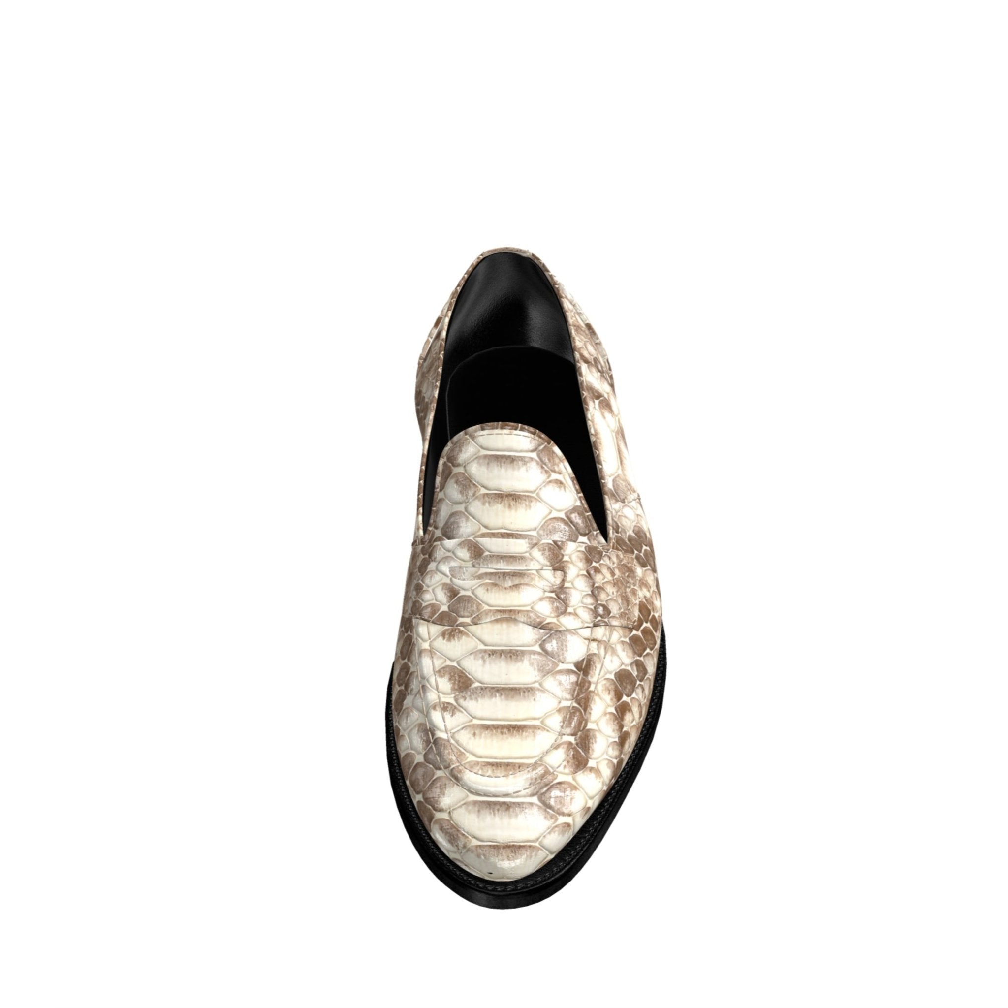 snake python skin leather loafers for men