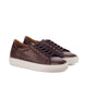 Dimaro - Dark Brown Men's Italian Croco Embossed Dress Sneakers