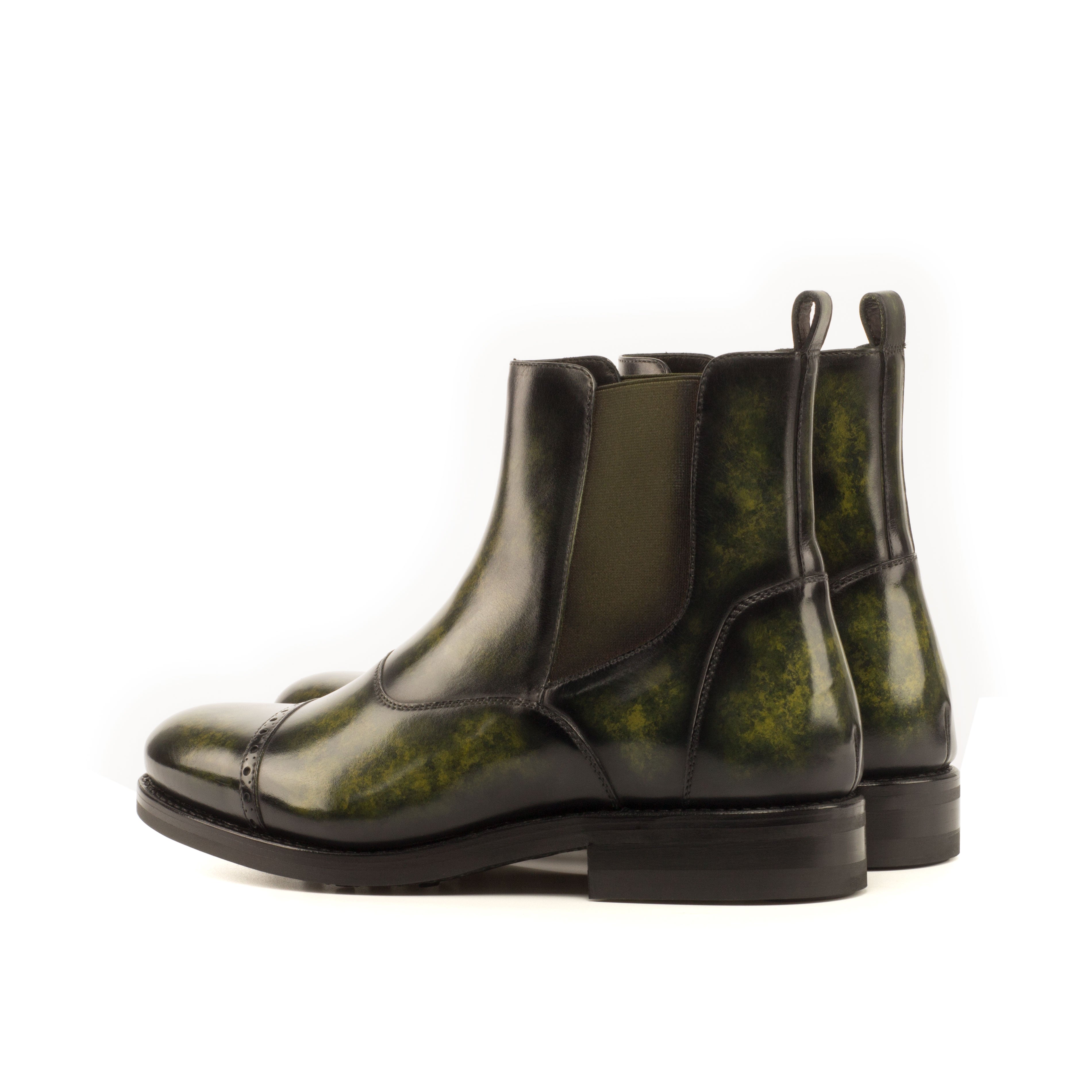 Verdone - Unique Green Patina Chelsea Boot for men