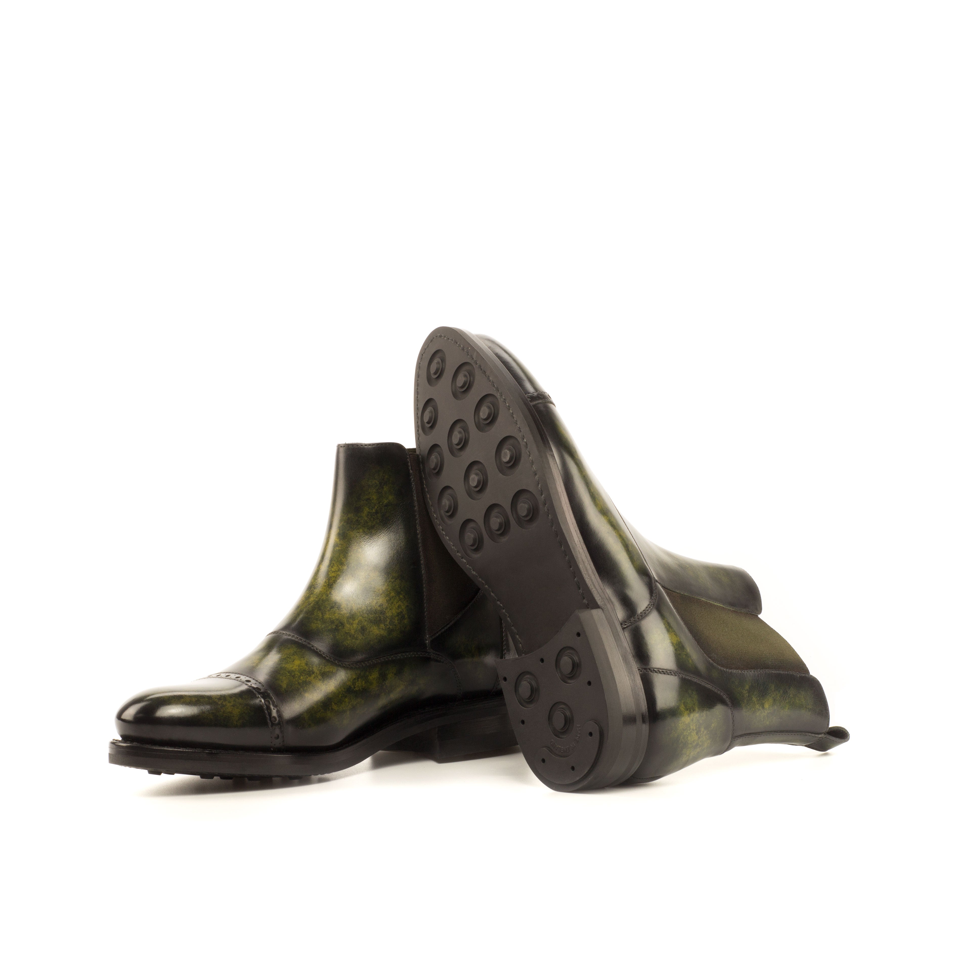 Verdone - Unique Green Patina Chelsea Boot for men
