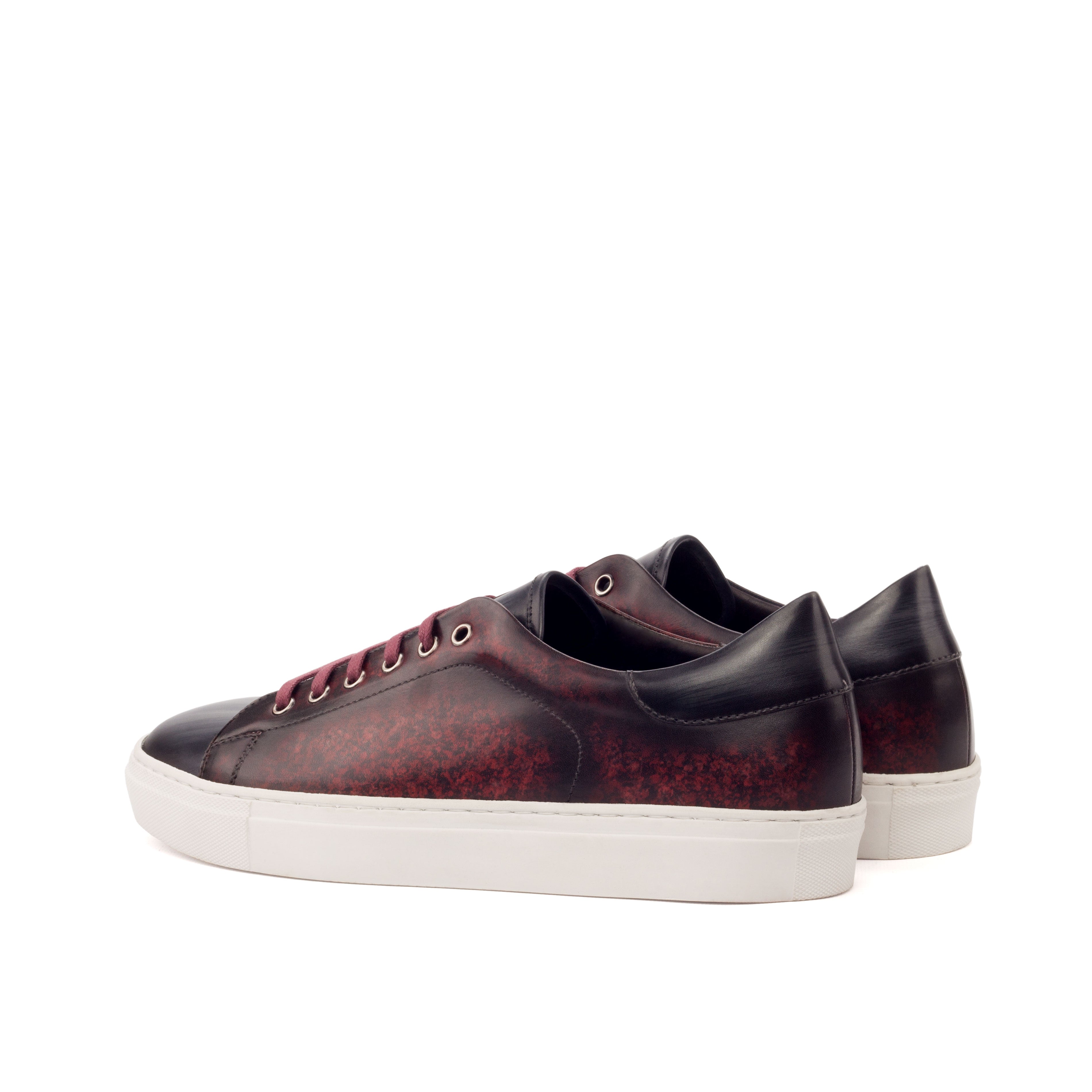 Dimaro - Burgundy Men's Hand-Painted Italian Dress Sneakers