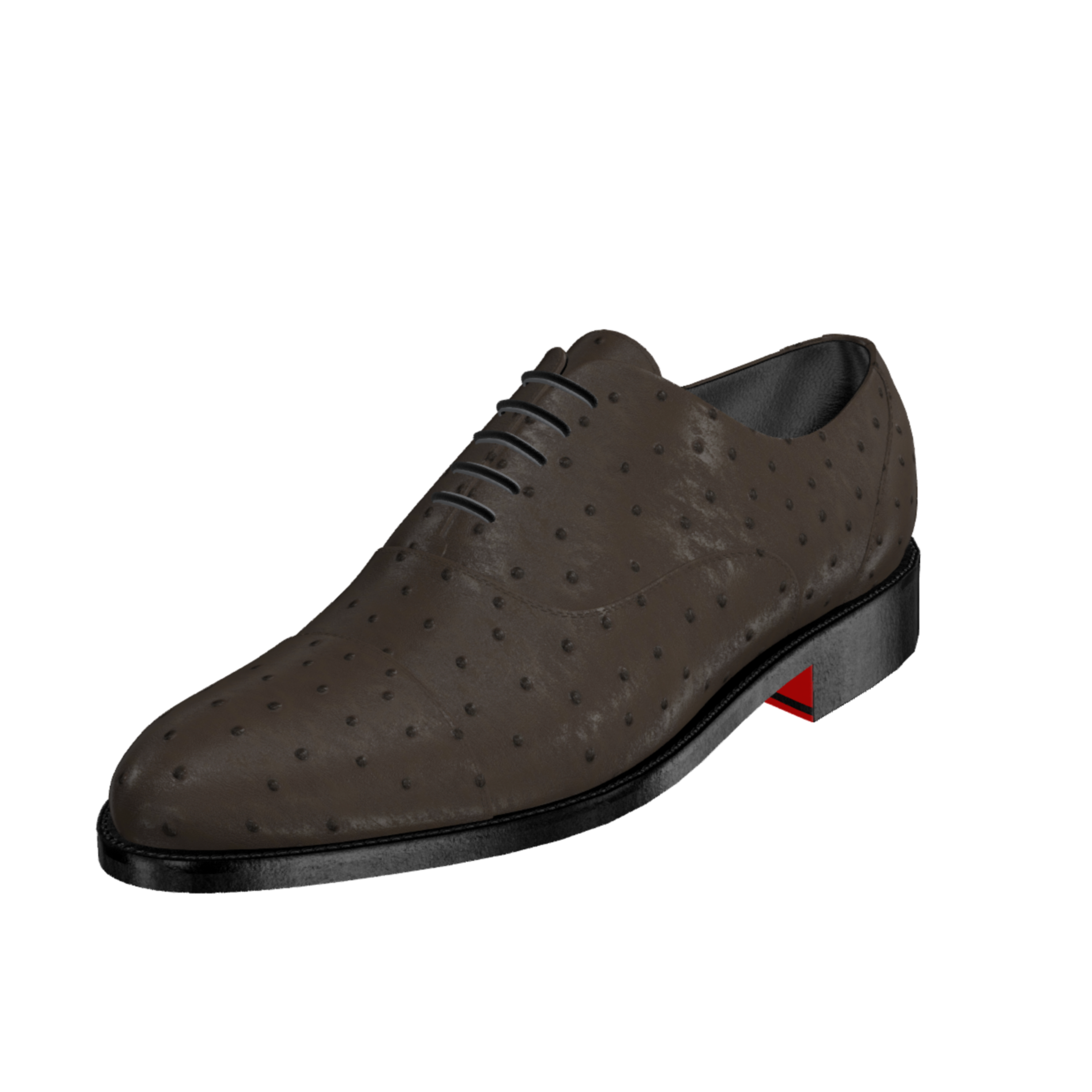 Grey exotic ostrich skin leather oxford dress shoes