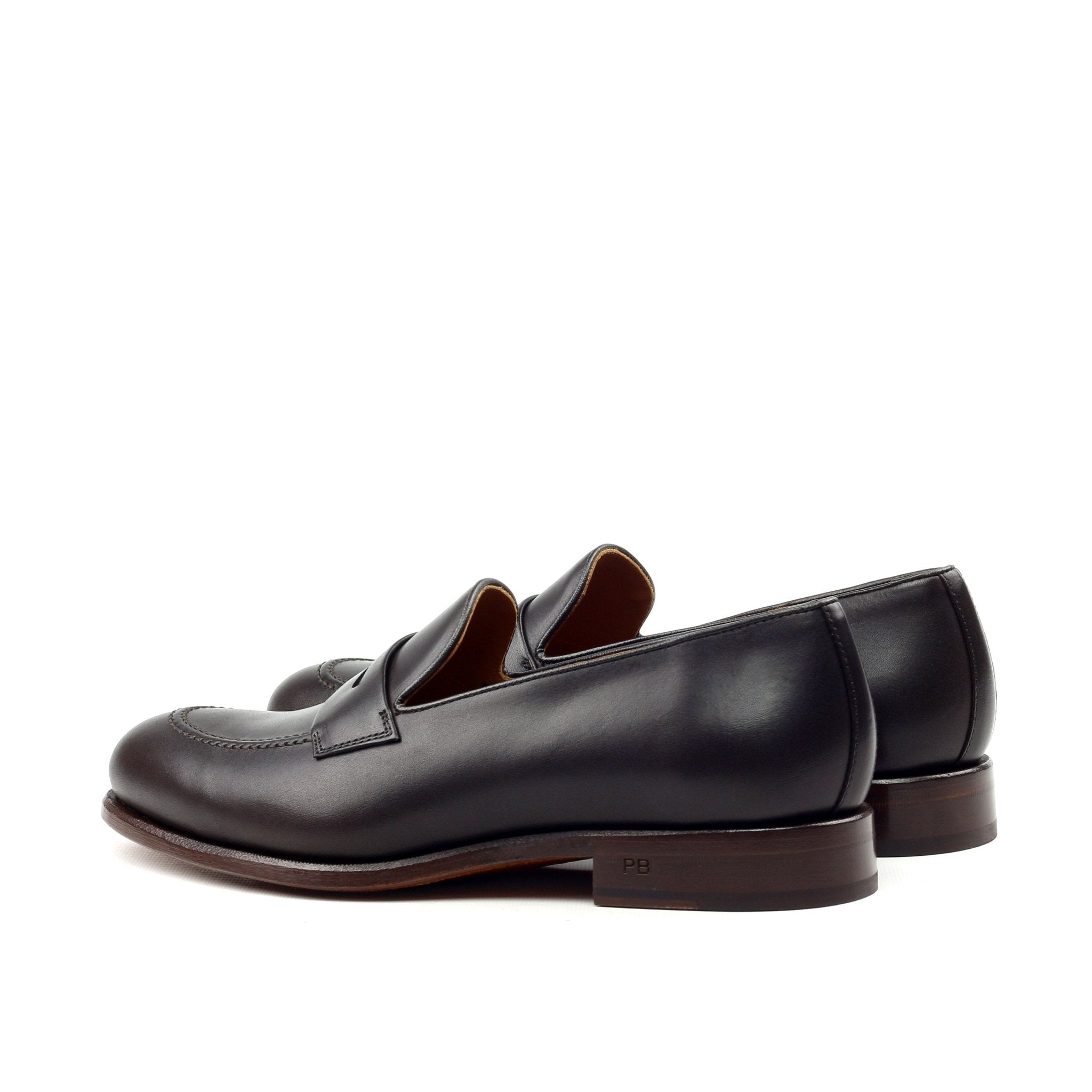 Orlana - Men's Handcrafted Black leather penny Loafers