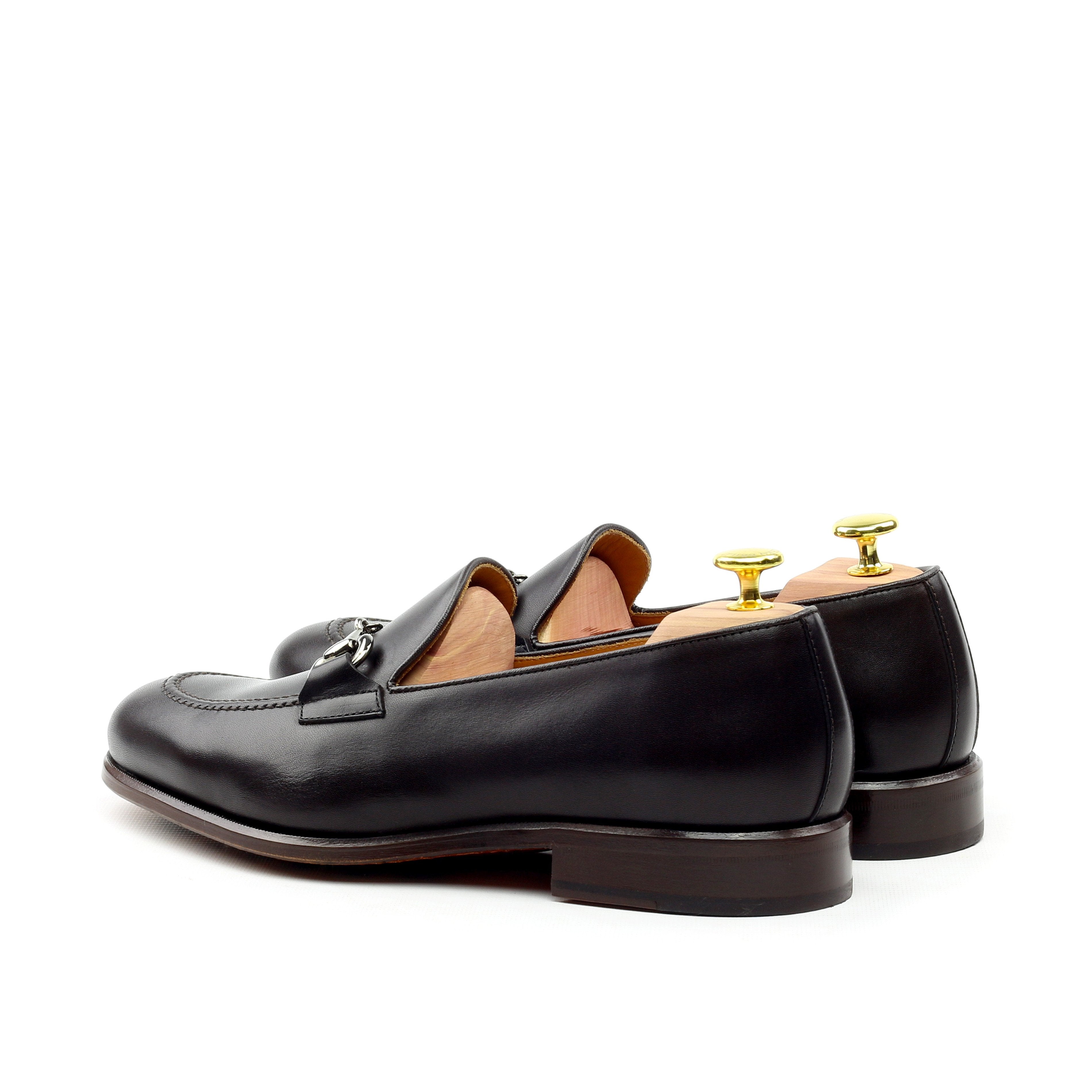 Betano - Unique Handcrafted Black leather Slip-on horse bit Loafer