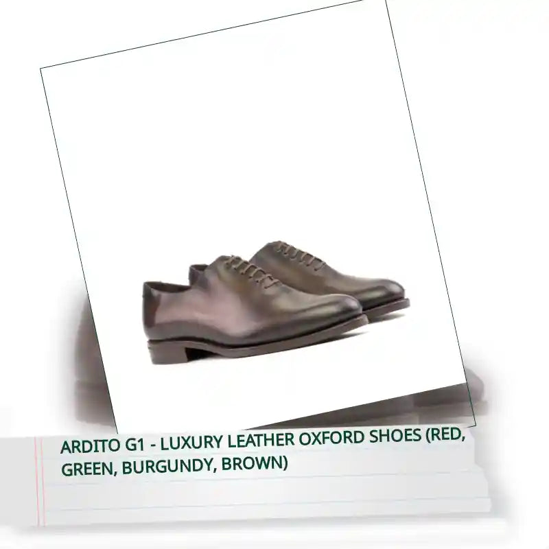 Ardito G1 - Luxury leather oxford shoes (Red, green, burgundy, brown) by@Outfy