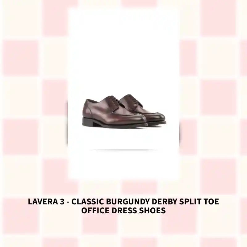 lavera 3 - Classic Burgundy derby split toe office dress shoes by@Outfy