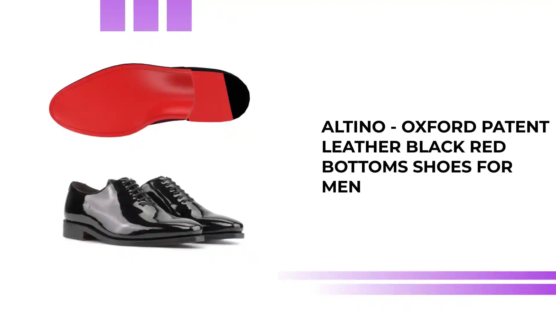 Altino - Oxford Patent leather Black red bottoms shoes for men by@Outfy