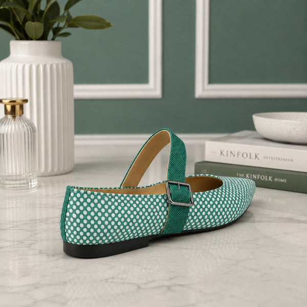 Celetta polka-dot leather Mary Jane flats for women, view 2 of 3