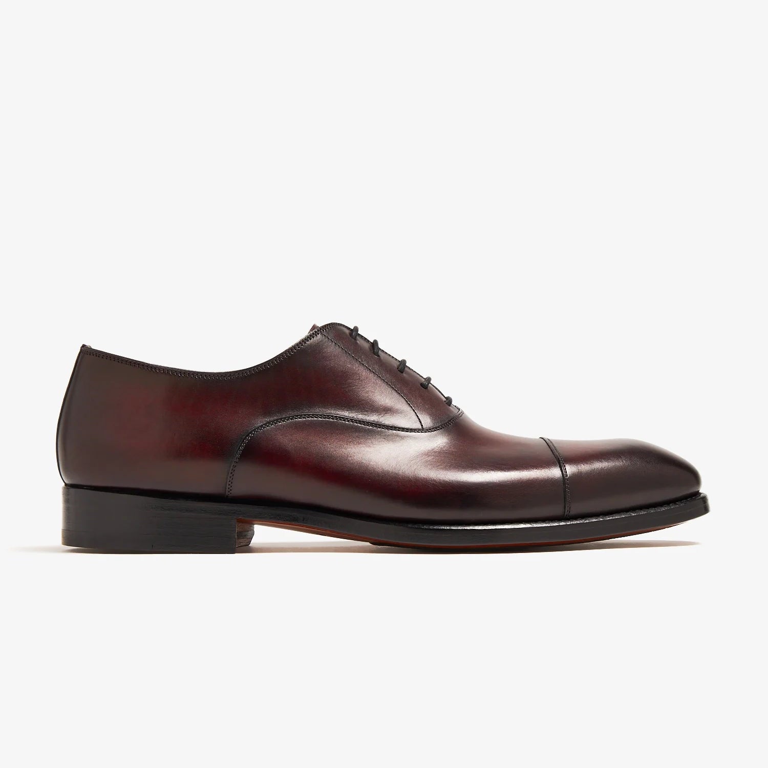 Finezza - Burgundy oxford dress shoes with red bottom sole