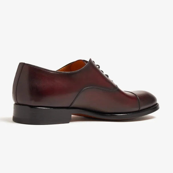 Finezza - Burgundy oxford dress shoes with red bottom sole