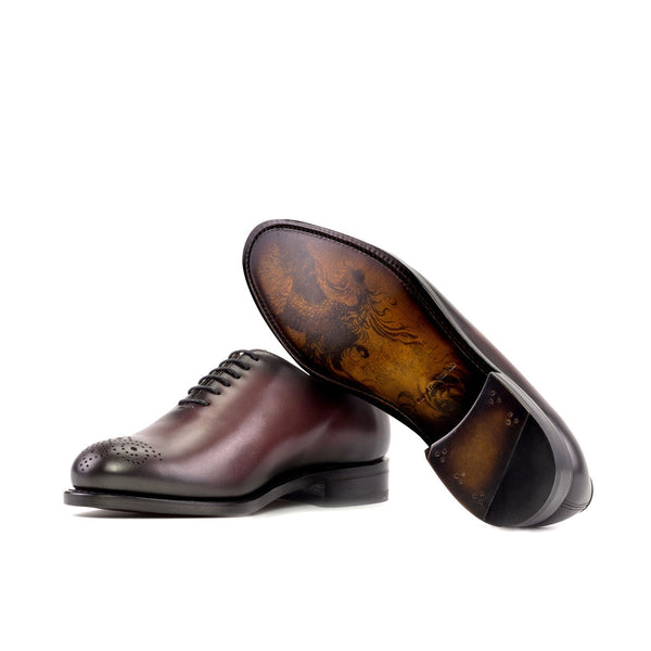 Arconya Ardito S - Men's Burgundy Leather Wholecut Oxfords with artwork sole