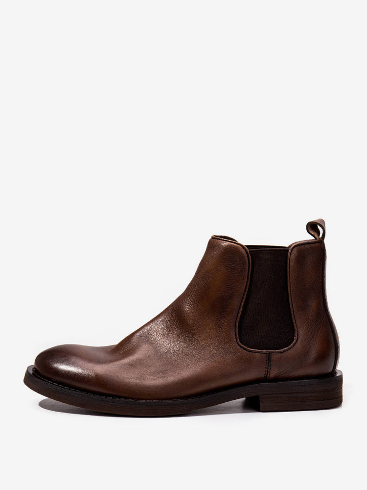 Garique - brown leather chelsea boots for men