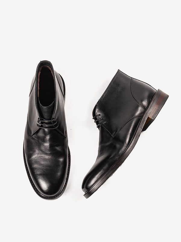 Marqeira - black leather boots for men