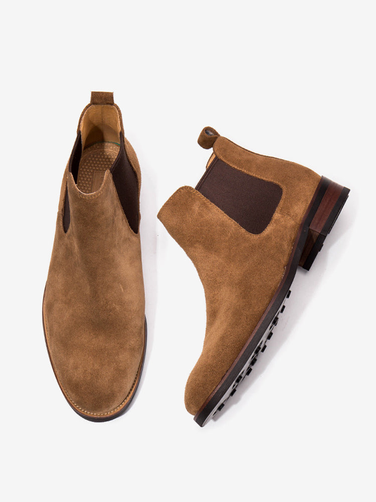 Rosevo - brown leather chelsea boots for men