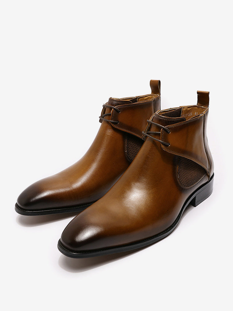 Zafano - brown leather chukka boots for men