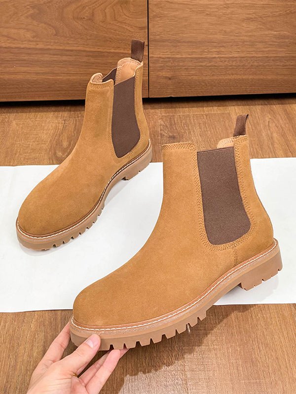 Mirilis - white leather chelsea boots for men