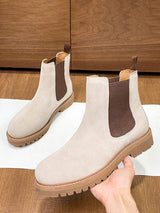 Mirilis - white leather chelsea boots for men